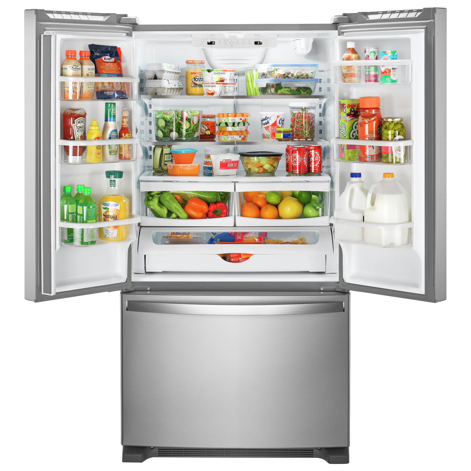 Whirlpool 33" 22.1 Cu. Ft. French Door Refrigerator with Water Dispenser - Stainless Steel