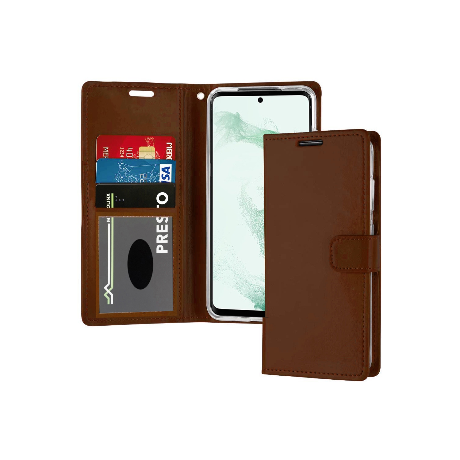 XCRS Folio Housse de portefeuille magnétique, pochette en cuir PU avec fente pour carte et étui pour Samsung Galaxy S22 2022