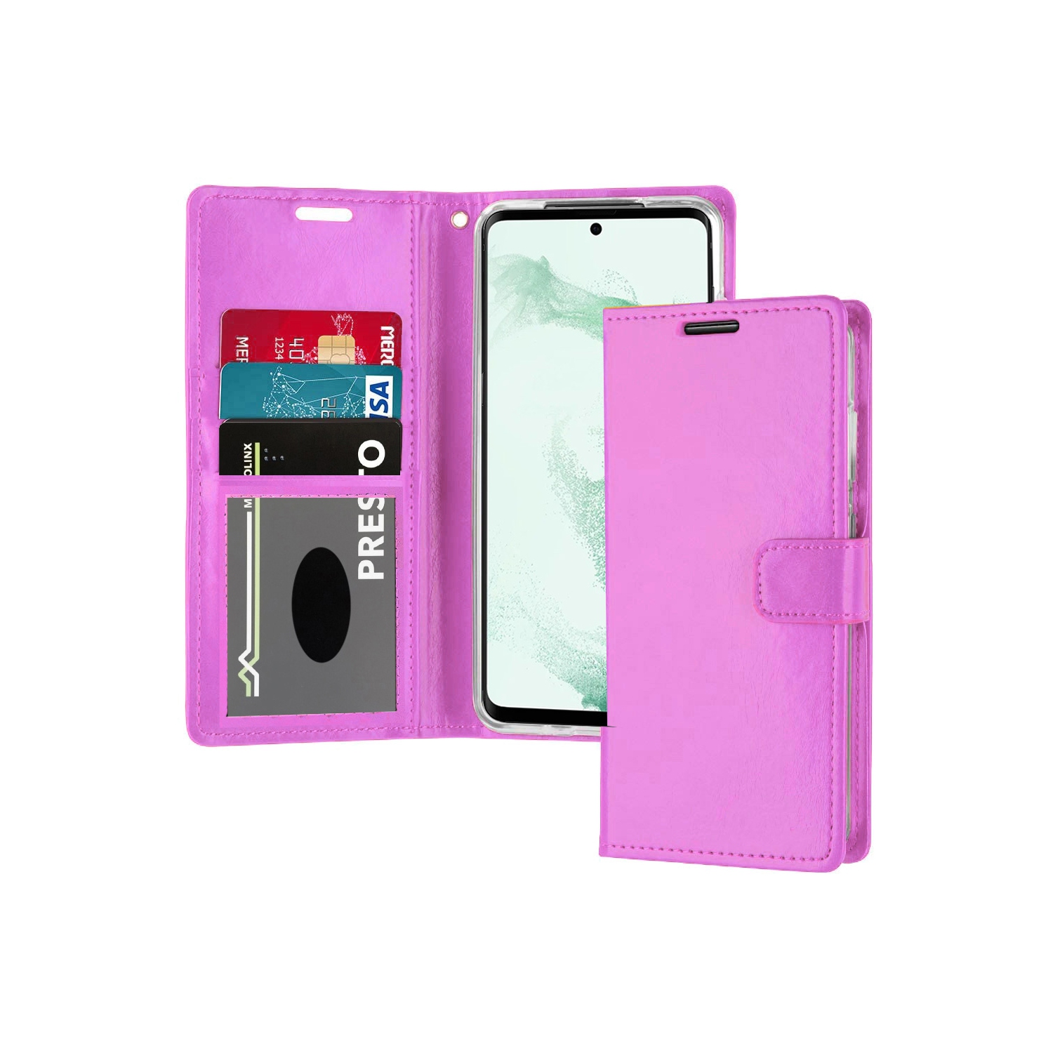 XCRS Folio Housse de portefeuille magnétique, pochette en cuir PU avec fente pour carte et étui pour Samsung Galaxy S22 2022