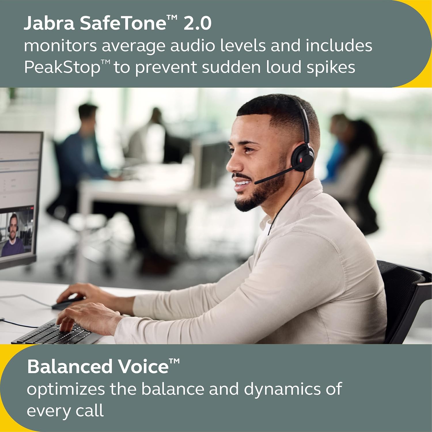 Jabra Engage 40 On-Ear Noise Cancelling Sound Isolating Headsets with Mic