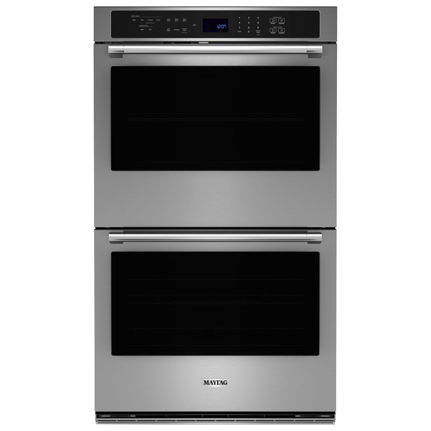 Four mural électrique double à convection véritable 8,6 pi³ 27 po de Maytag - Acier inoxydable