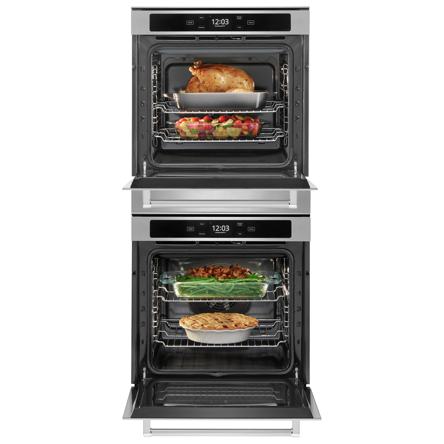 KitchenAid 24" 5.8 Cu. Ft./5 Cu. Ft. True Convection Electric Double Wall Oven - Stainless Steel