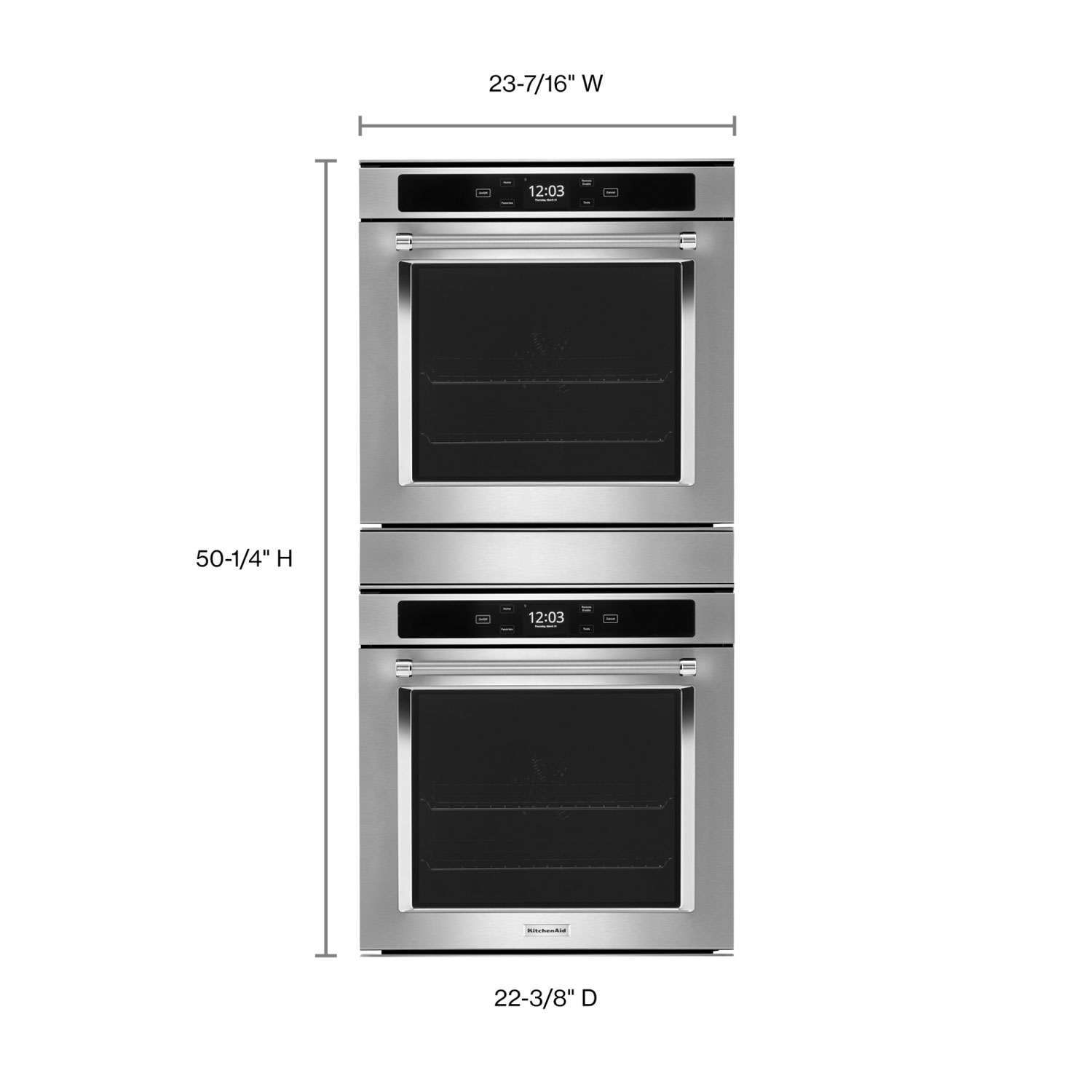 KitchenAid 24" 5.8 Cu. Ft./5 Cu. Ft. True Convection Electric Double Wall Oven - Stainless Steel