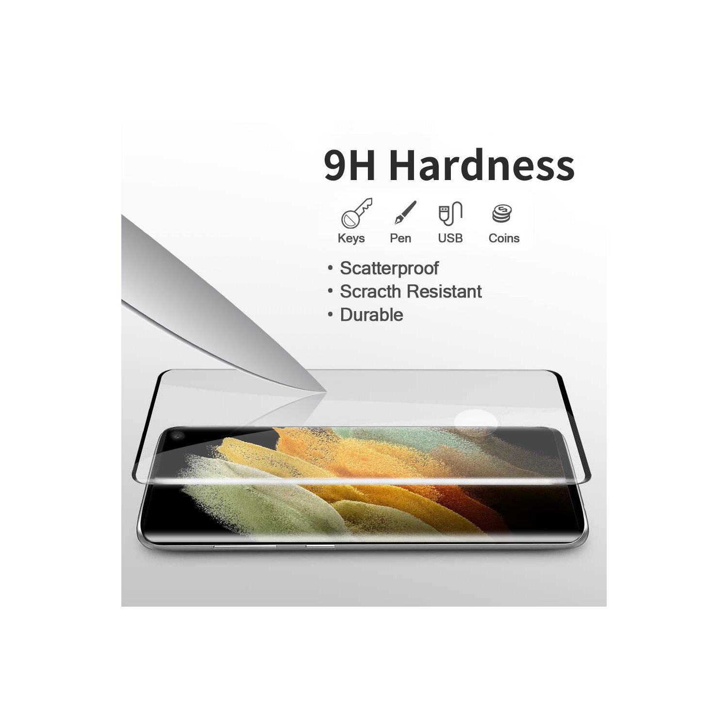 KEEGUARD Samsung Galaxy S23 Ultra Tempered-Glass Screen and Camera Lens Protectors Bundle