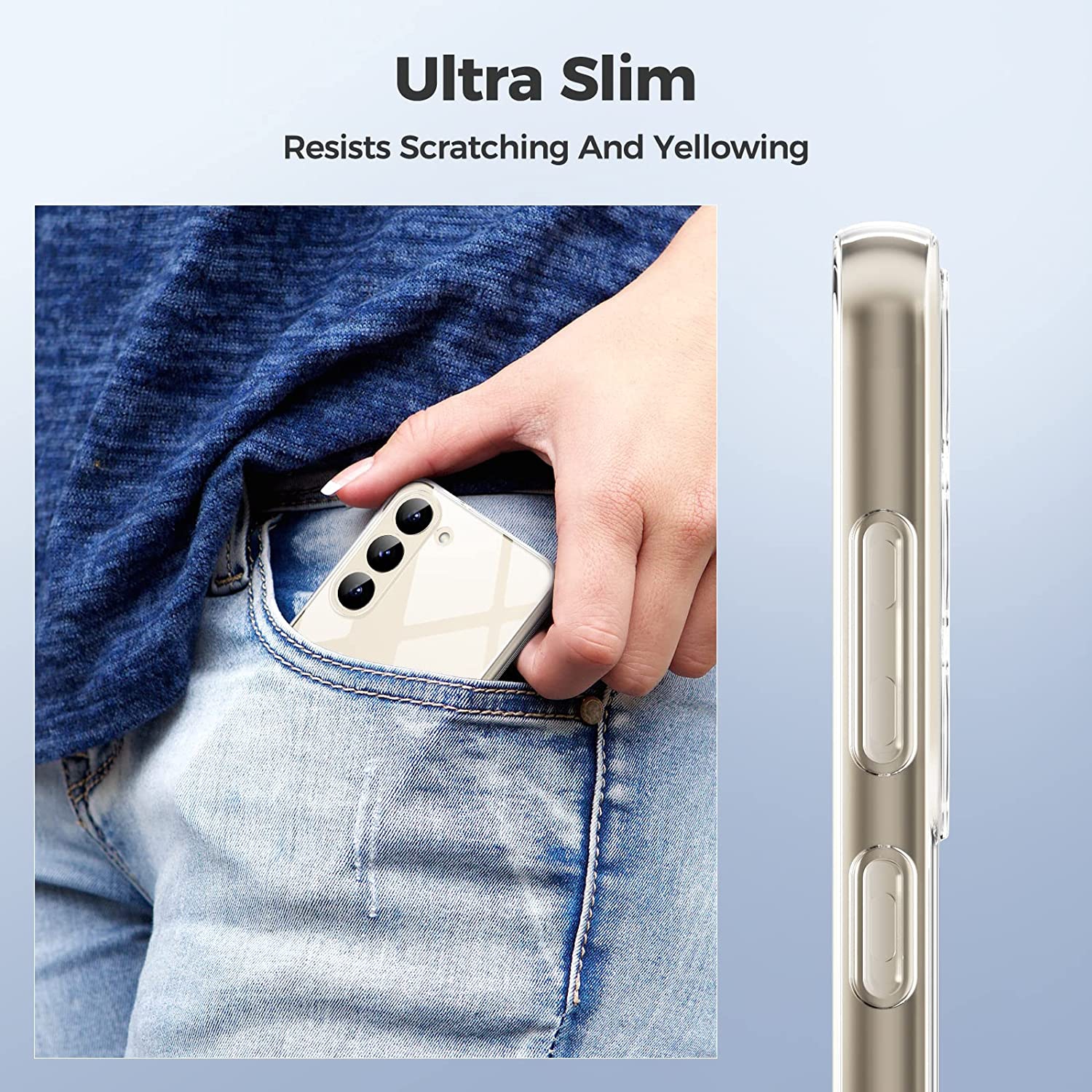 Coque en silicone gel TPU transparent pour Samasung Galaxy S23