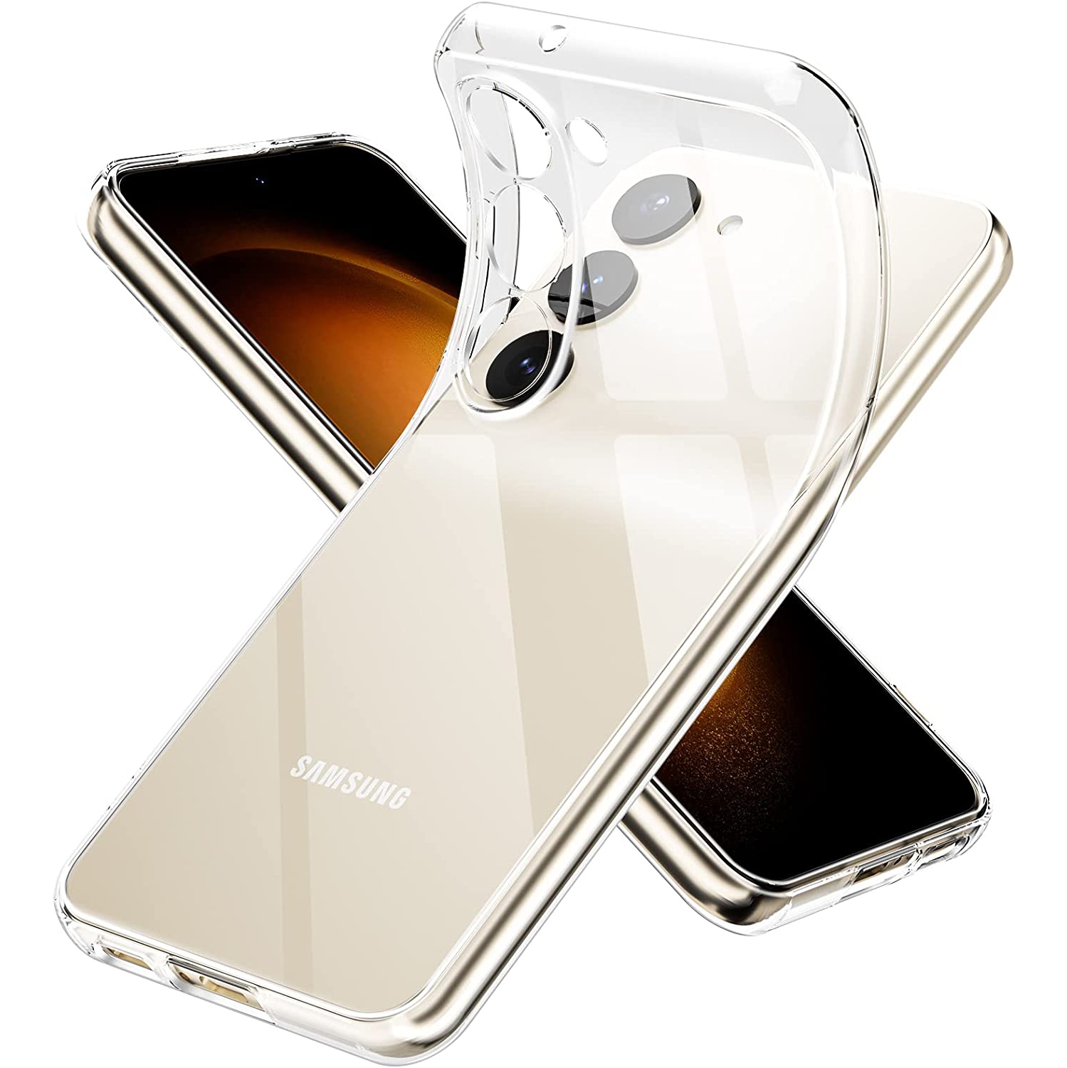 KEEGUARD Coque en silicone gel TPU transparent pour Samasung Galaxy S23 Plus +