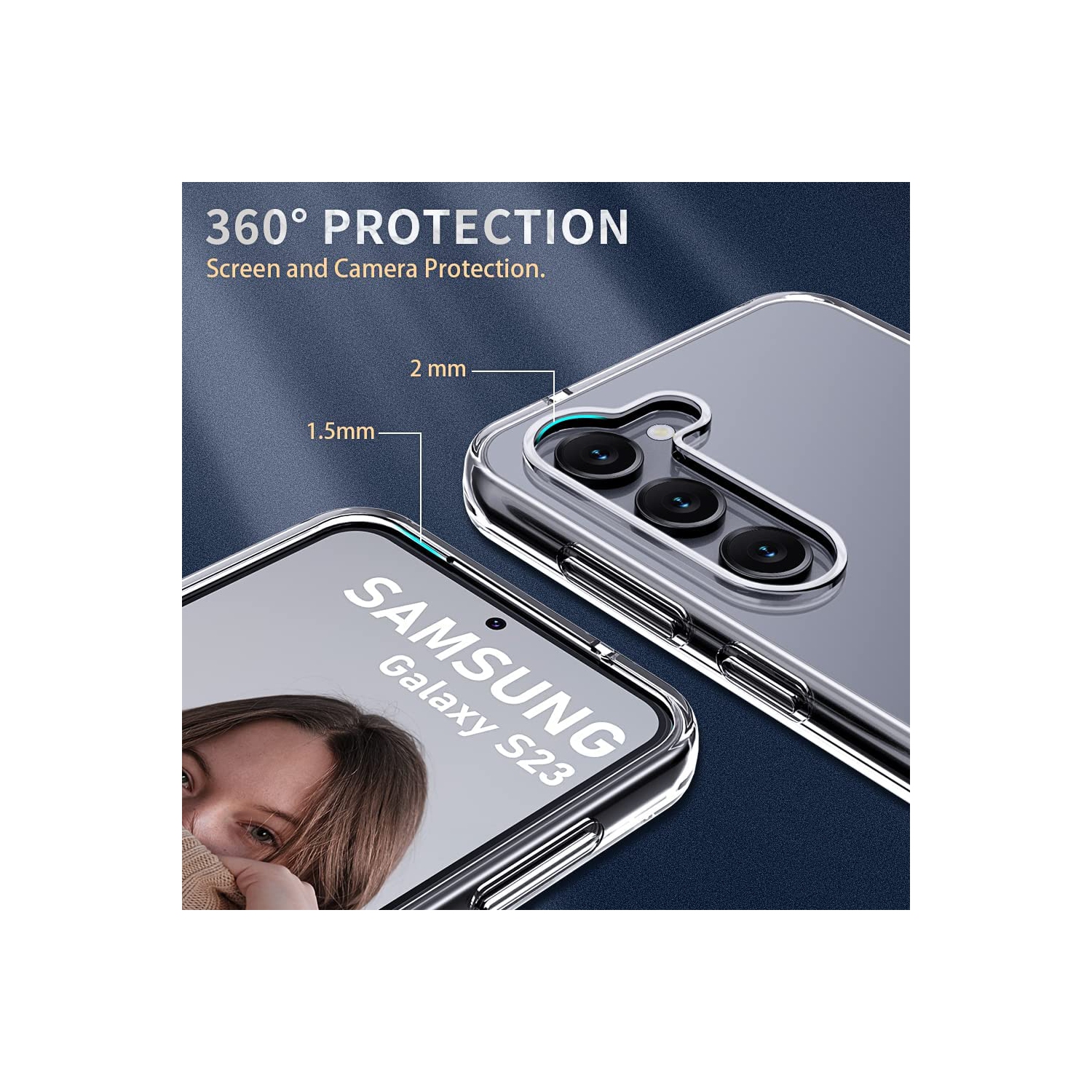 KEEGUARD Coque en silicone gel TPU transparent pour Samasung Galaxy S23 Plus +