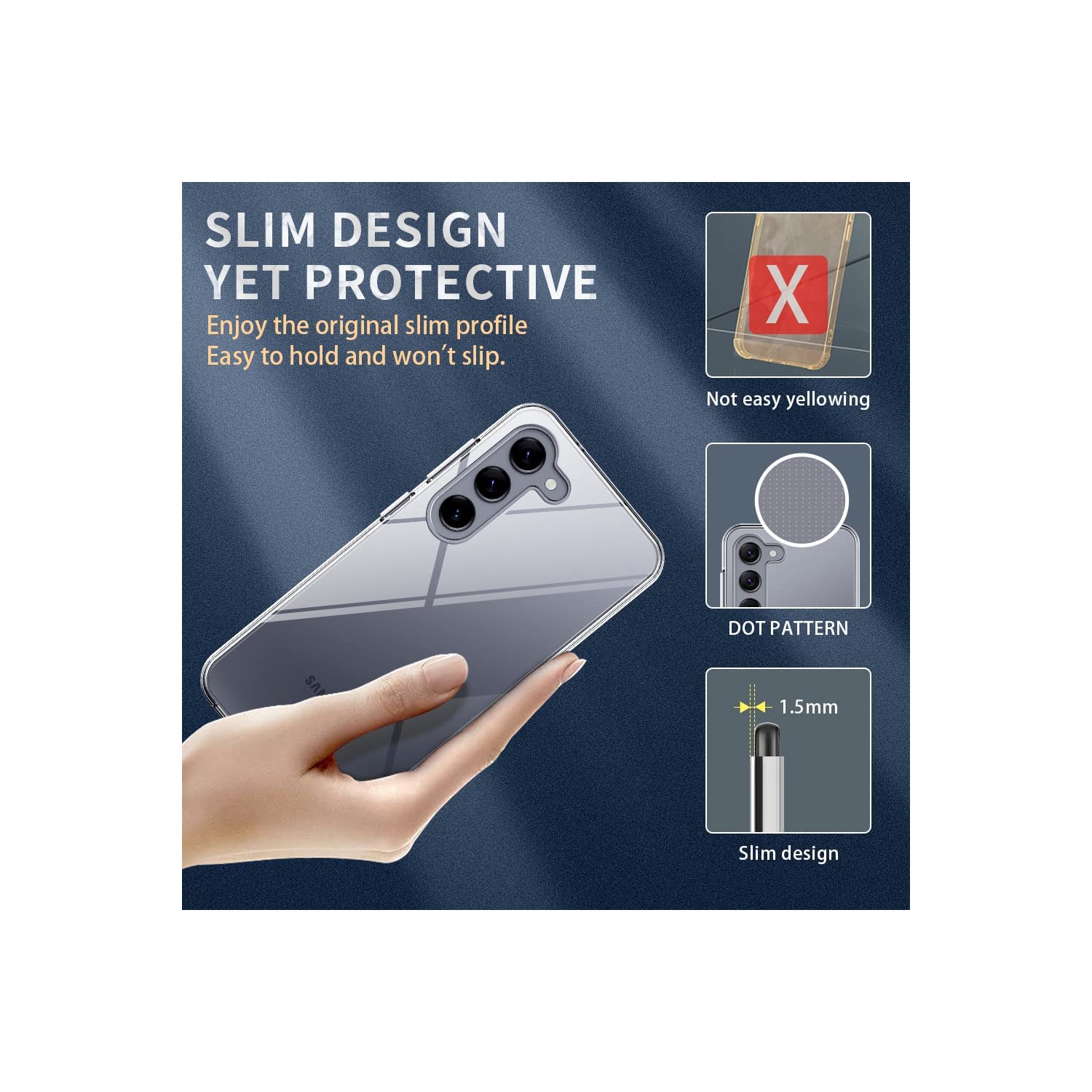 KEEGUARD Coque en silicone gel TPU transparent pour Samasung Galaxy S23 Plus +