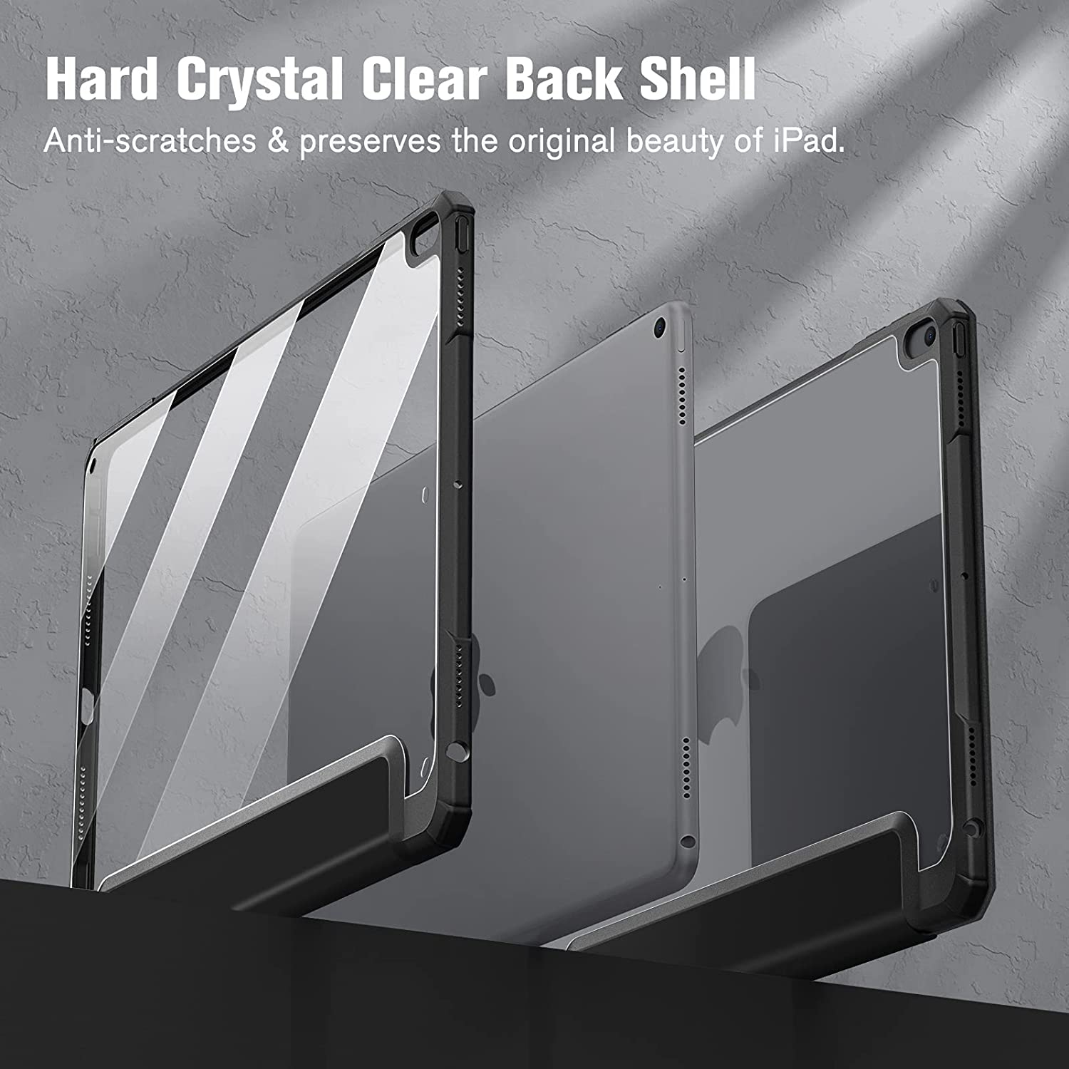 F Hybrid Slim Case for iPad Air 3rd Gen 10.5 2019 / iPad Pro 10.5 Inch 2017 - [Built-in Pencil Holder] Shockproof Cover with Clear Transparent Back