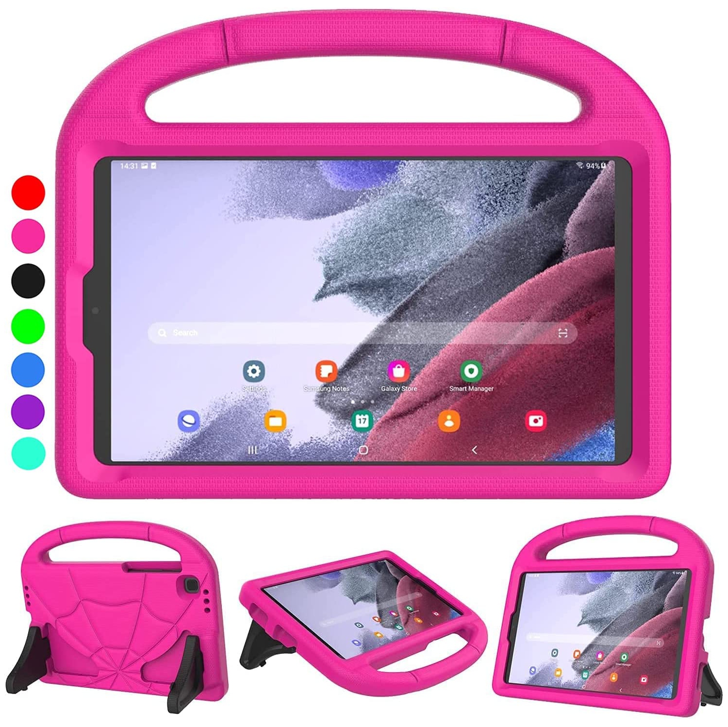 Kids Case for Samsung Galaxy Tab A7 Lite 8.7 Inch 2021, L Lightweight Shockproof Kid-Proof Cute Cover with Handle Kickstand for Galaxy Tab A7 Lite 8.7 Inch (SM-T220/T225/T227) - Ro