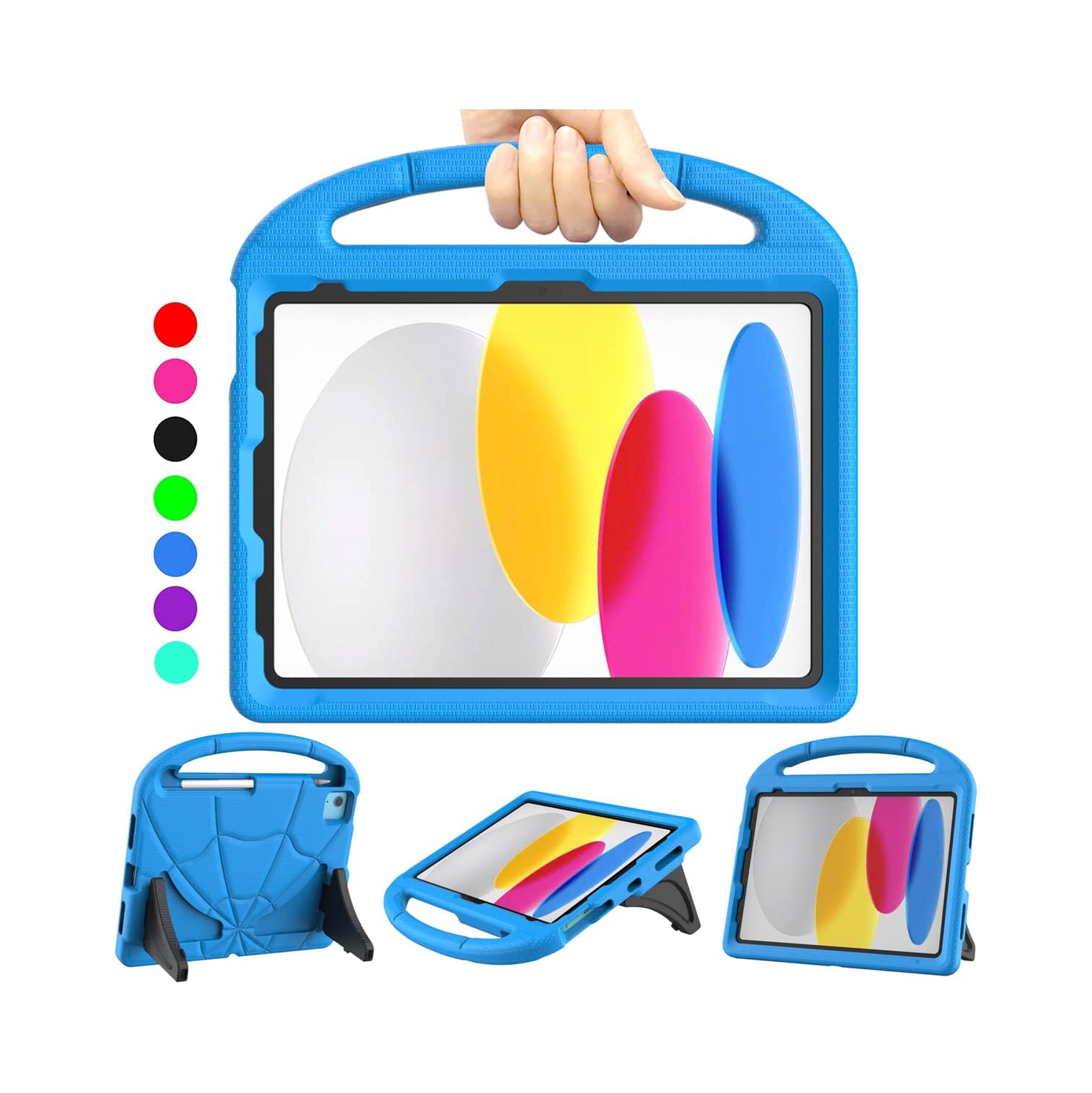 Kids Case for iPad 10th Generation 10.9 Inch 2022, L iPad Air 5th/4th Generation Case, iPad Pro 11 Inch Case Lightweight Shockproof with Handle Stand