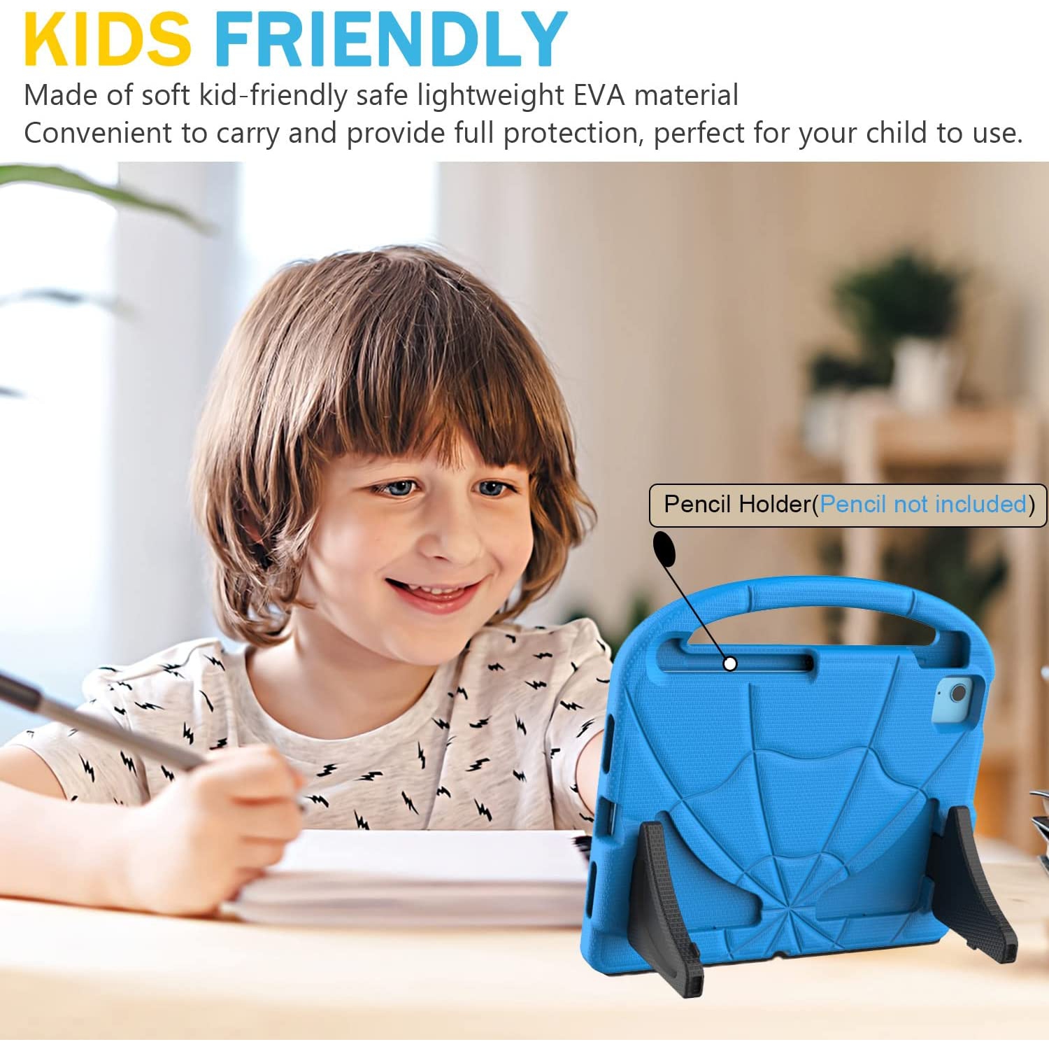 Kids Case for iPad 10th Generation 10.9 Inch 2022, L iPad Air 5th/4th Generation Case, iPad Pro 11 Inch Case Lightweight Shockproof with Handle Stand