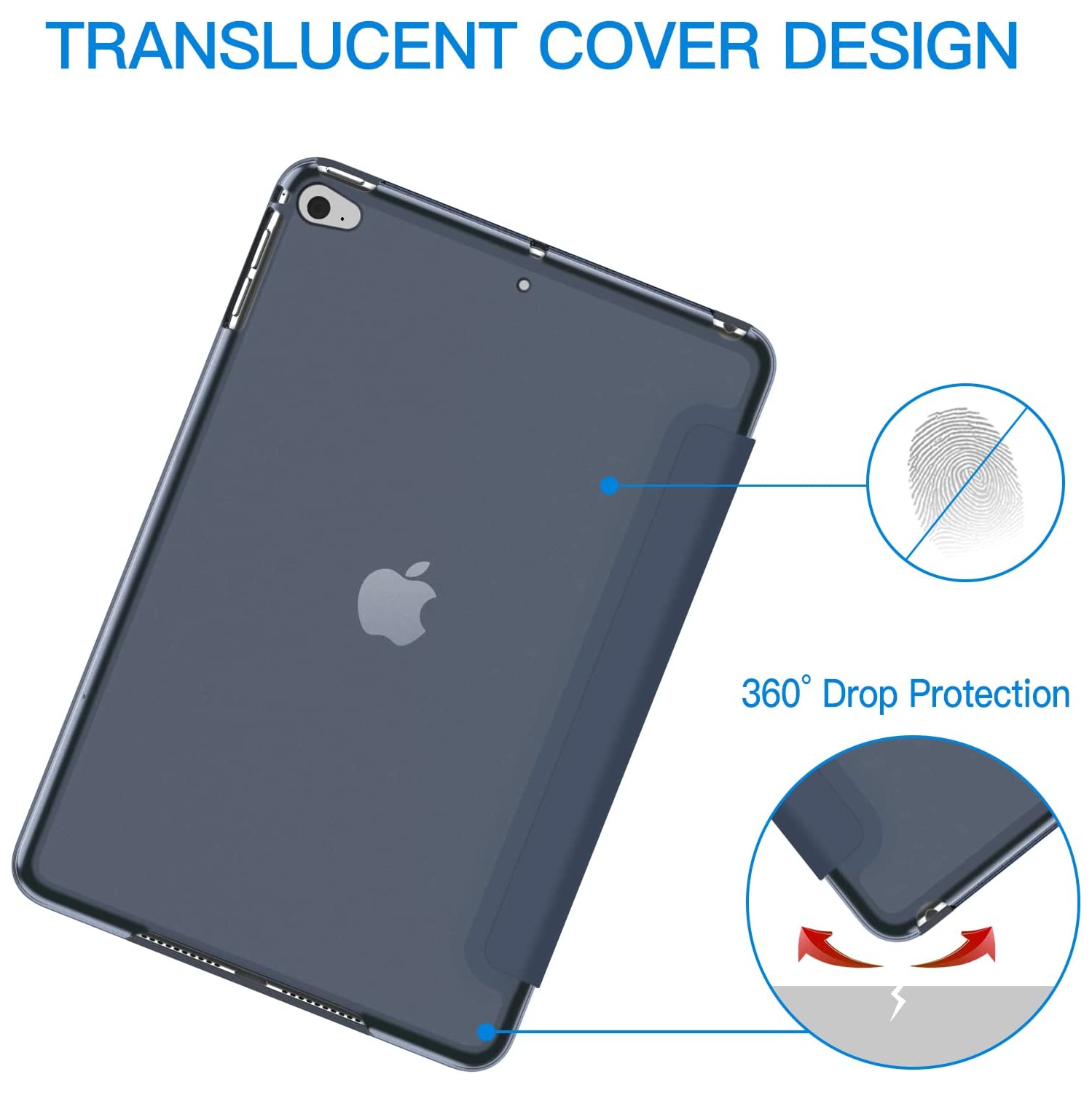 J Case for iPad Mini 4, Smart Cover with Auto Sleep/Wake