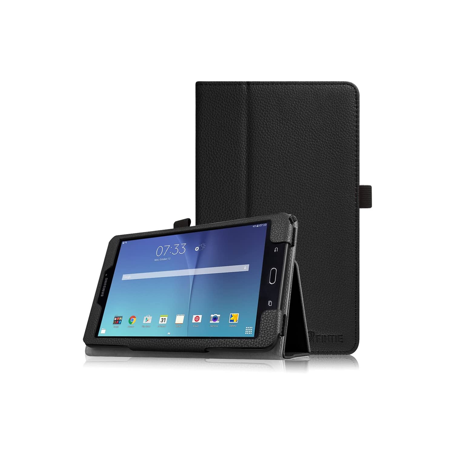 F Folio Case for Samsung Galaxy Tab E 8.0 - Premium PU Leather Slim Fit Smart Stand Cover for Galaxy Tab E 32GB SM-T378/Tab E 8.0-Inch SM-T375/SM-T377 Tablet (Black)