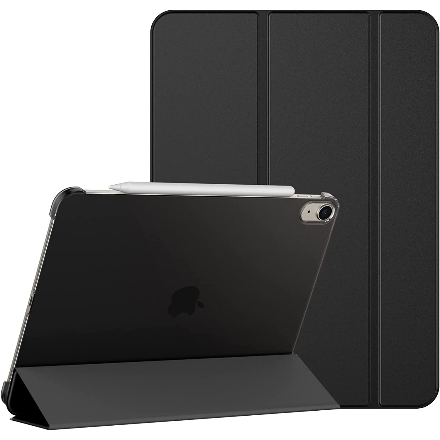 J Case for iPad Air 5, Slim Stand Hard Back Shell Cover with Auto Wake/Sleep (Black)