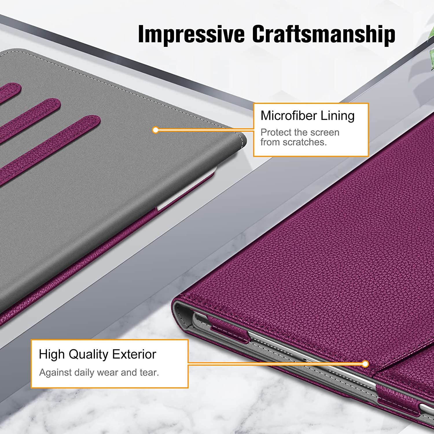 F Case for iPad 9th / 8th / 7th Generation 10.2 Inch - [Corner Protection] Multi-Angle Viewing Stand Cover with Pocket & Pencil Holder, Auto Wake