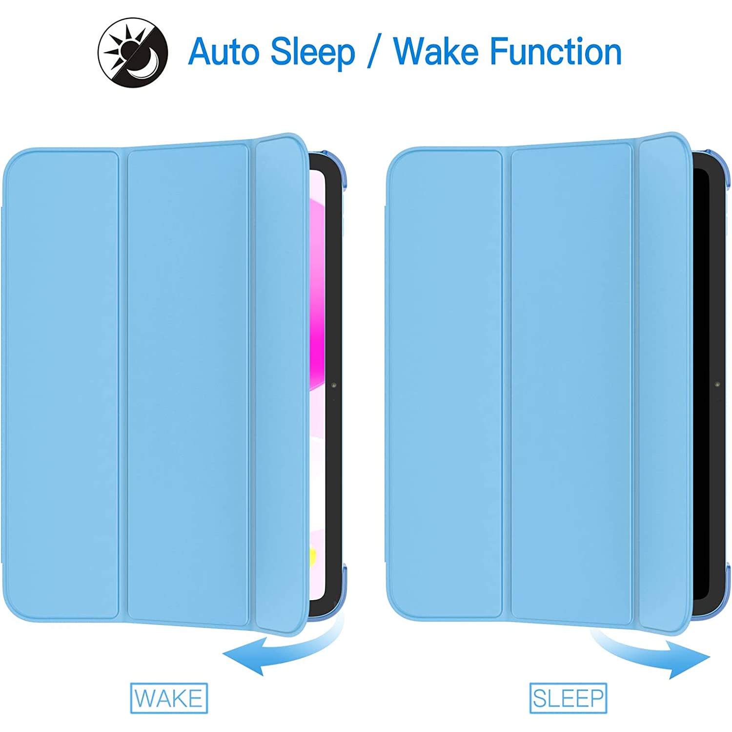 J Case for iPad 10, Slim Stand Hard Back Shell Cover with Auto Wake/Sleep (Blue)