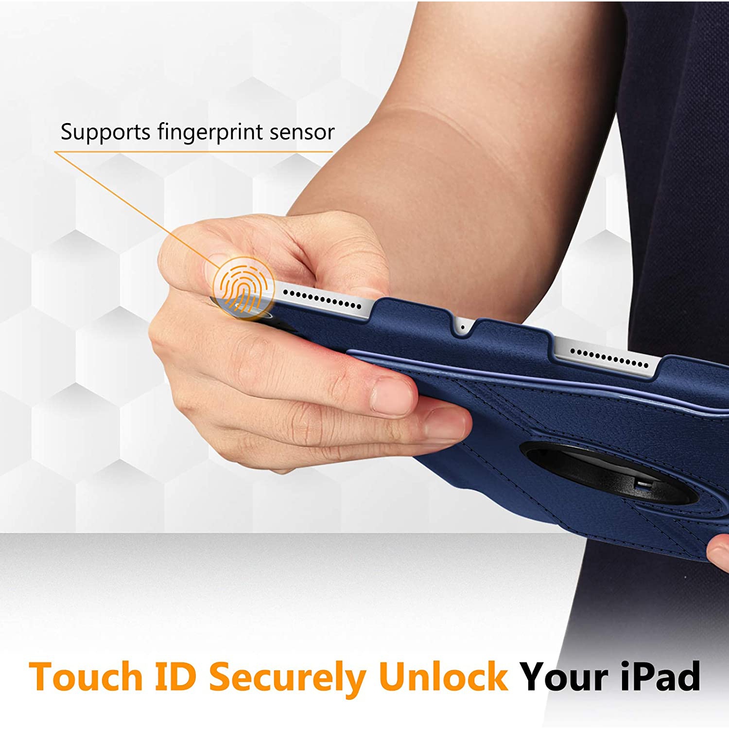 F Rotating Case for iPad Air 5th Generation / iPad Air 4th Generation (2020) 10.9 Inch with Pencil Holder - 360 Degree Rotating Stand Cover with Auto