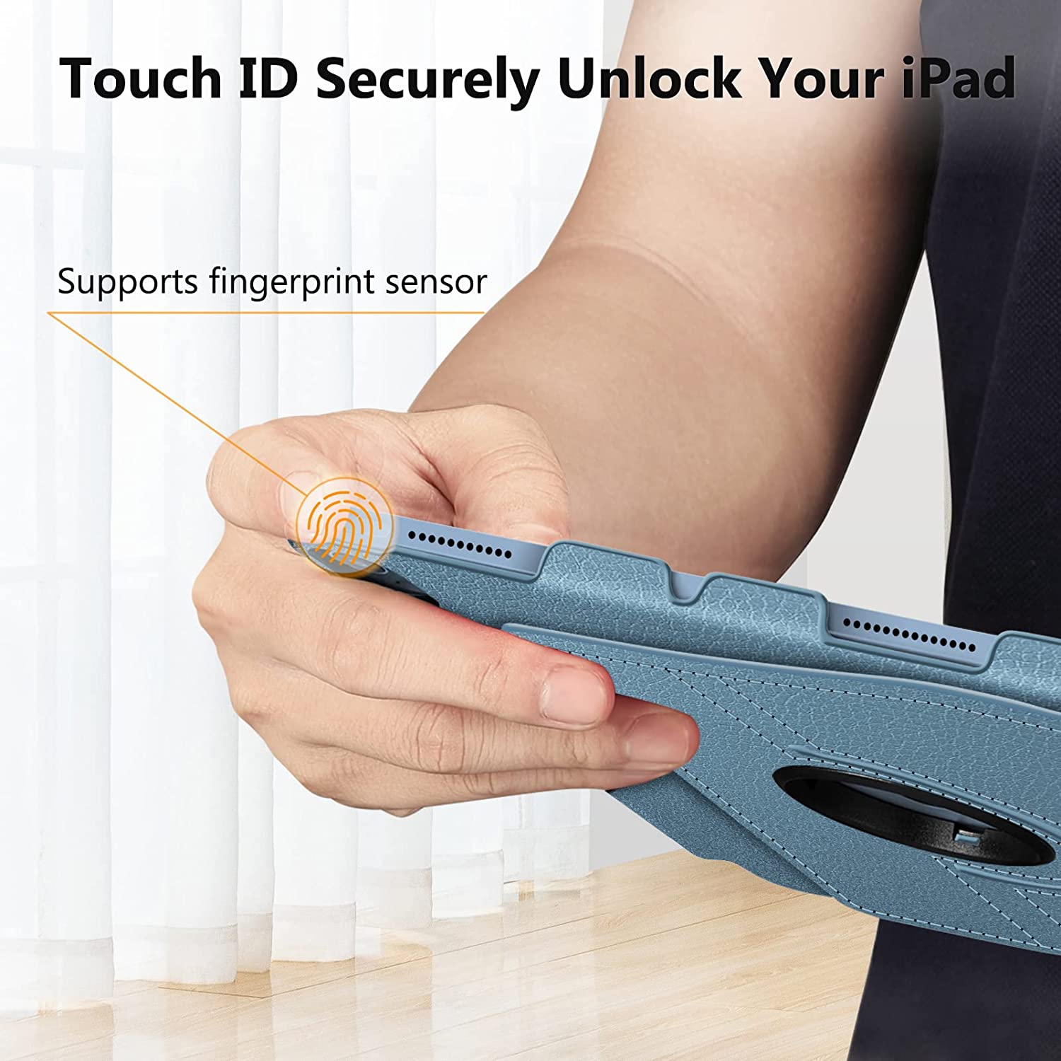 F Rotating Case for iPad Air 5th Generation / iPad Air 4th Generation (2020) 10.9 Inch with Pencil Holder - 360 Degree Rotating Stand Cover with Auto