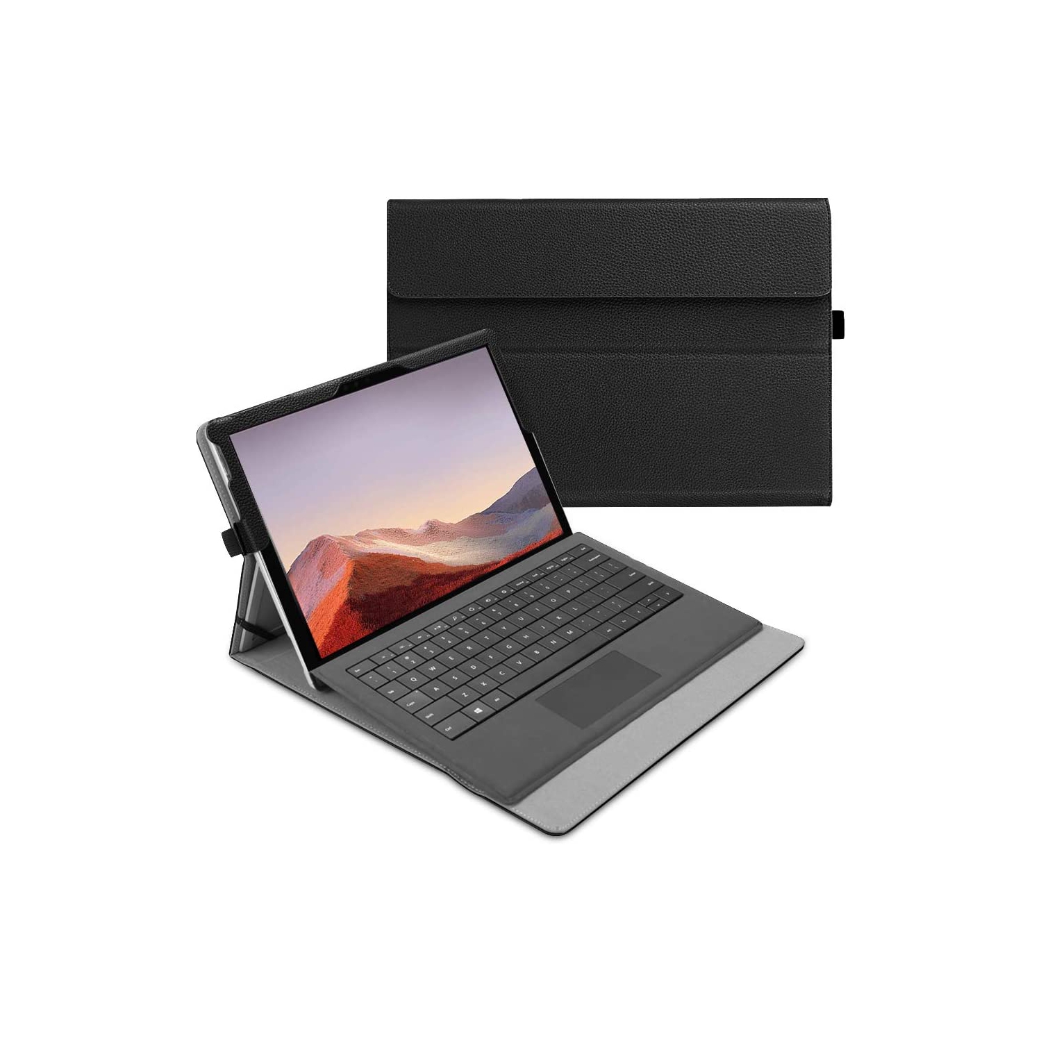 F Case for New Microsoft Surface Pro 7 / Pro 6 / Pro 5 / Pro 4 / Pro 3 12.3 Inch Tablet - Multiple Angle Viewing Portfolio Business Cover, Compatible