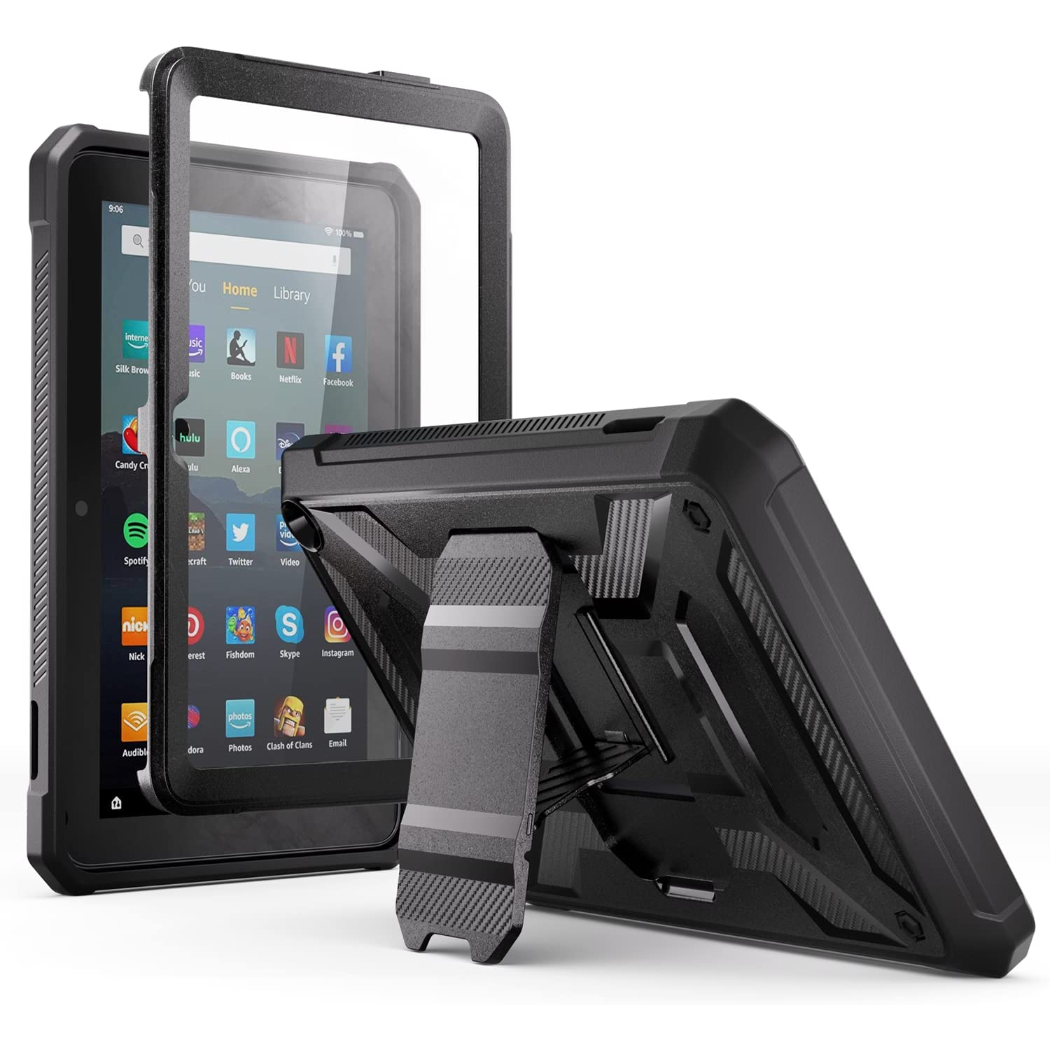All-New Kindle Fire 7 Tablet Case (12th Gen, 2022 Release) - S Lightweight Armor Series Full Body Rugged Hands-Free Viewing Stand with Screen Protector for Amazon Fire 7 Kids Table