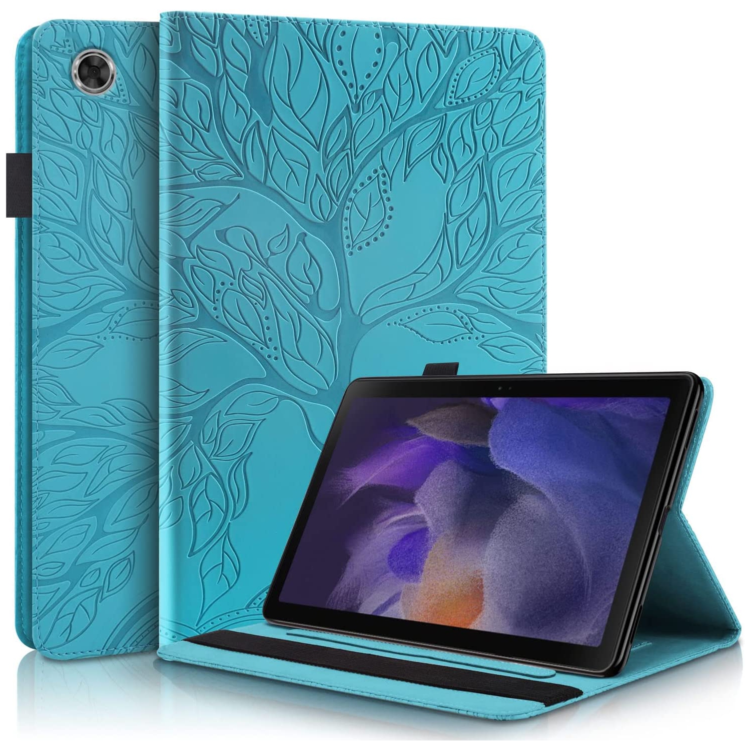 L Case for Samsung Galaxy Tab A8 10.5inch 2021 SM-X200 SM-X205 PU Leather Cover Lightweight Flip Stand Shell Multi-Angle Viewing with Card Holder 10.5 inch,Turquoise inches