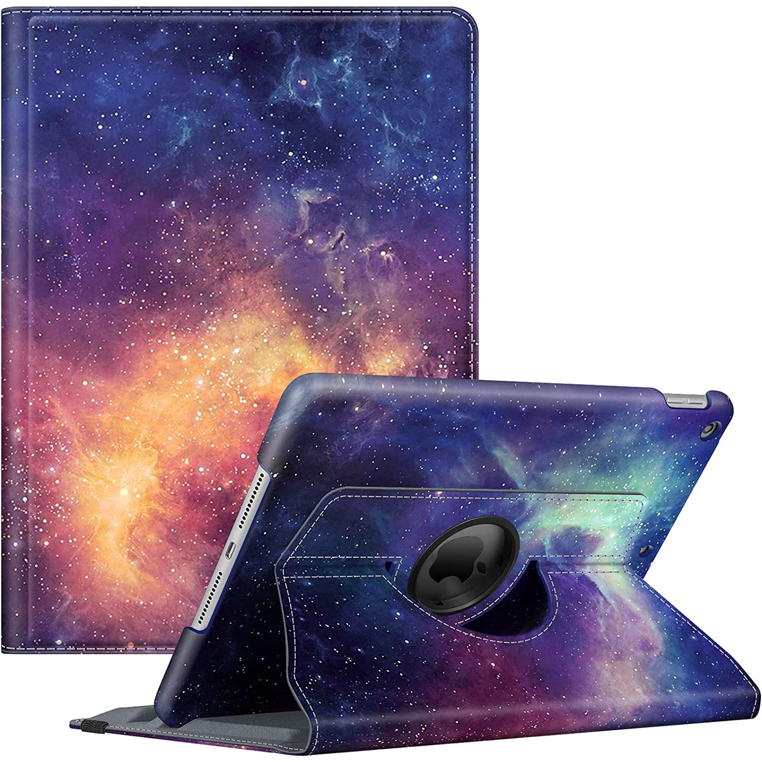 F Rotating Case for iPad 9th Generation / 8th Generation (2020) / 7th Gen (2019) 10.2 Inch - 360 Degree Rotating Protective Stand Cover with Pencil