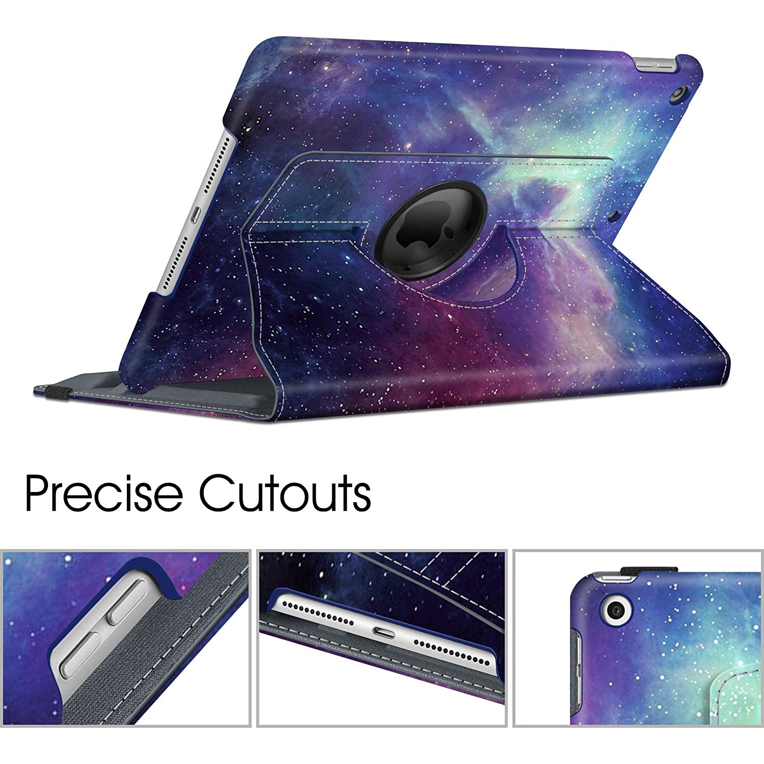 F Rotating Case for iPad 9th Generation / 8th Generation (2020) / 7th Gen (2019) 10.2 Inch - 360 Degree Rotating Protective Stand Cover with Pencil