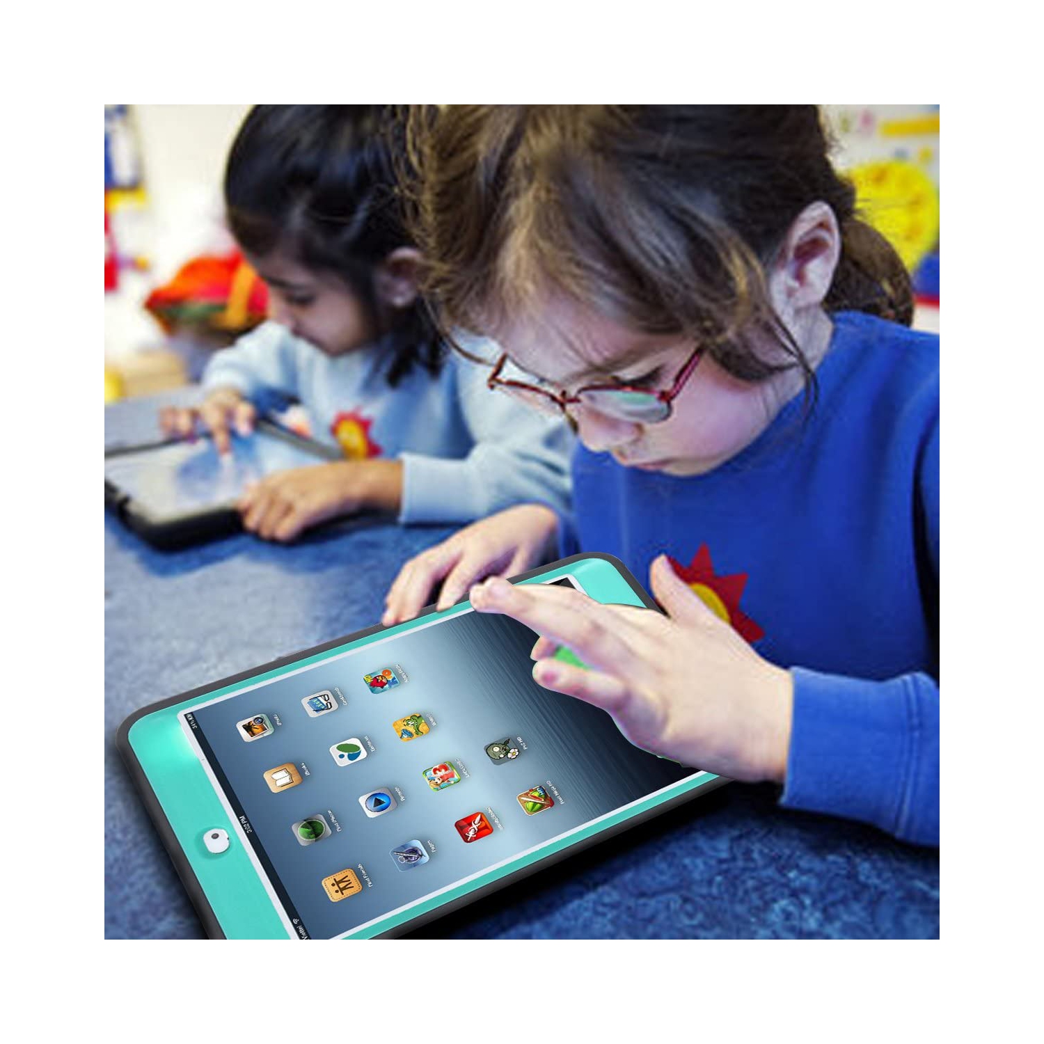 Mini étui iPad, mini étui iPad 2, étui iPad Mini 3, béquille robuste 3 en 1 Combo étui rigide en silicone pour iPad mini 1 2 3