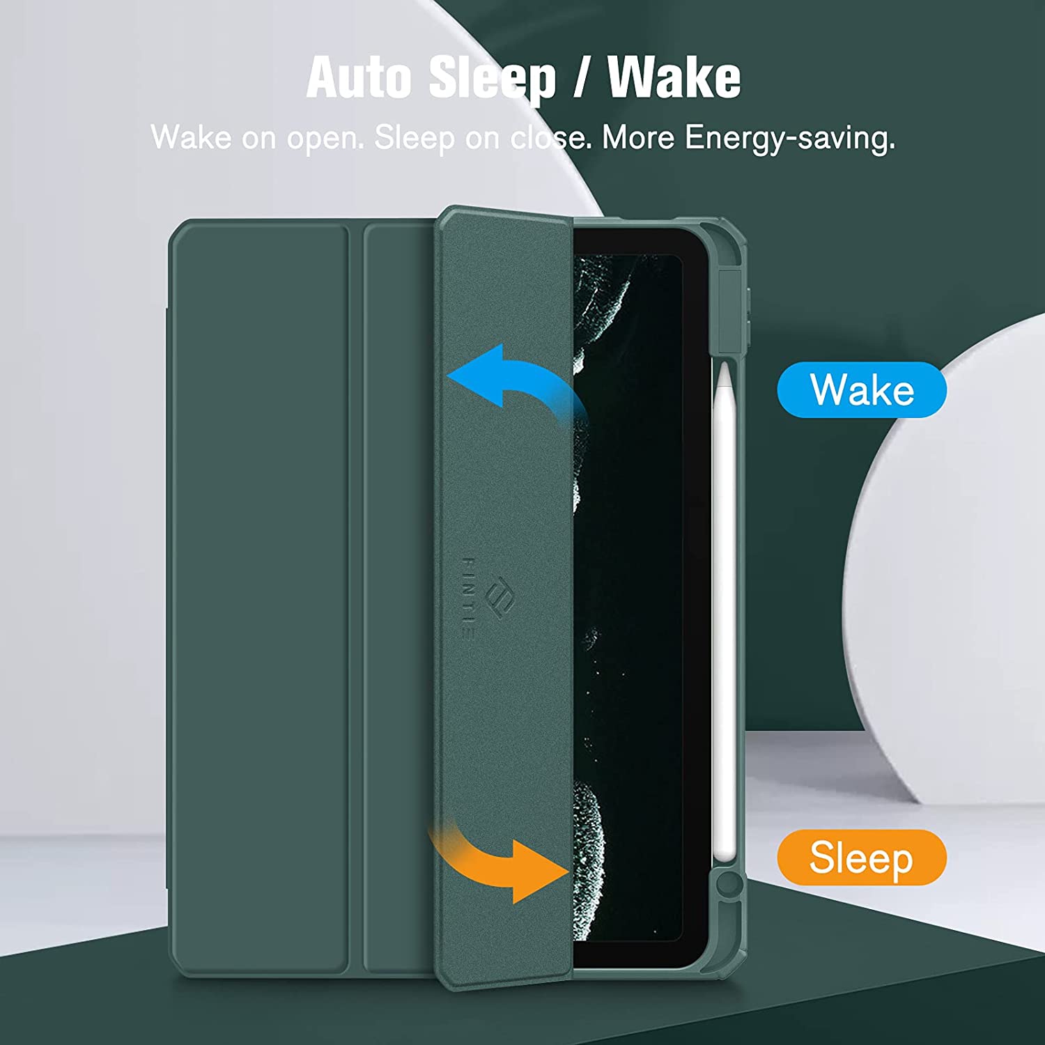 F Hybrid Slim Case for iPad Air 5th Generation / iPad Air 4th Generation (2020) 10.9 Inch - [Built-in Pencil Holder] Shockproof Cover with Clear