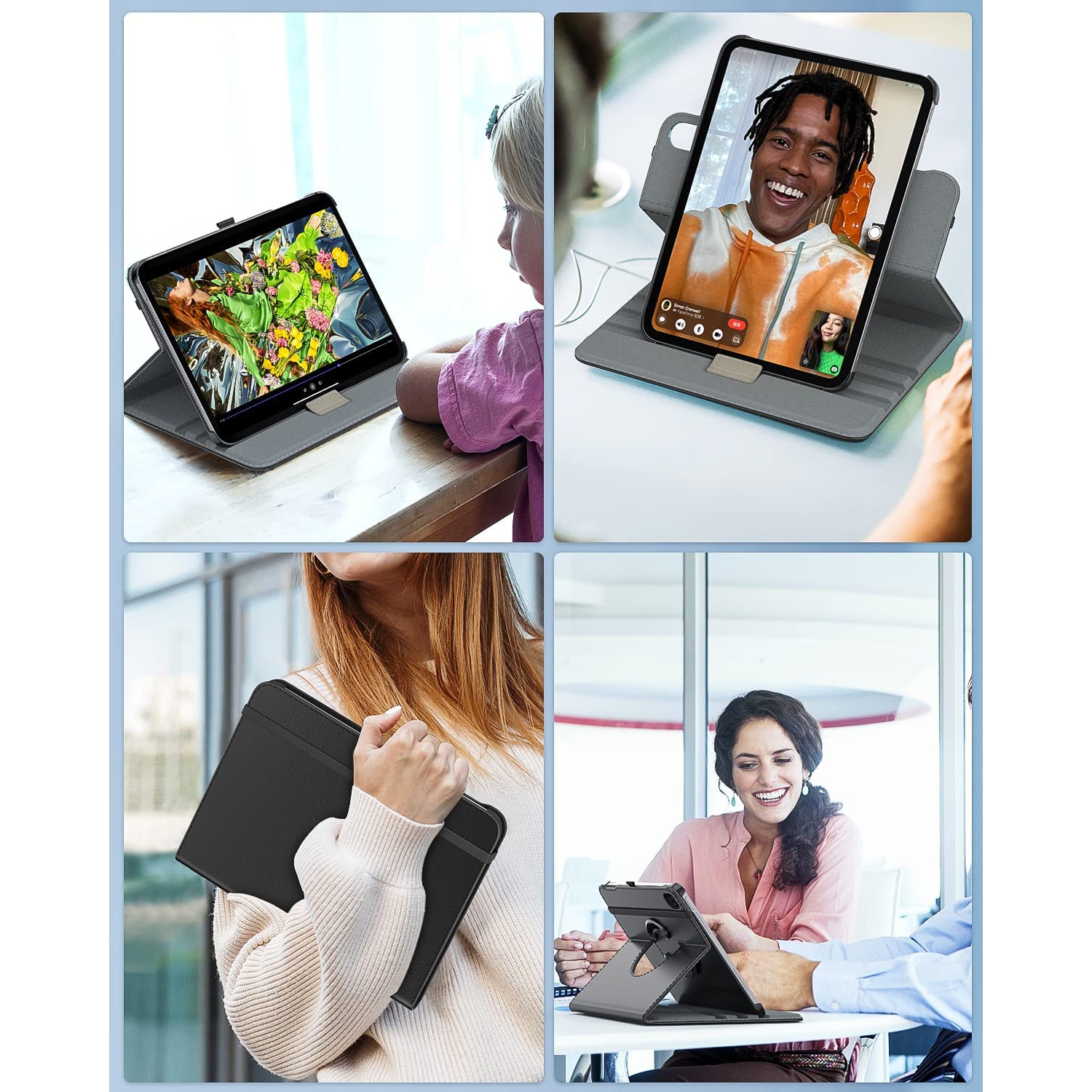 T Rotating Case for iPad 10th Generation 2022, iPad 10.9 inch Case, 90 Degree Rotating Smart Stand Cover for iPad 10, Protective Leather Cover with