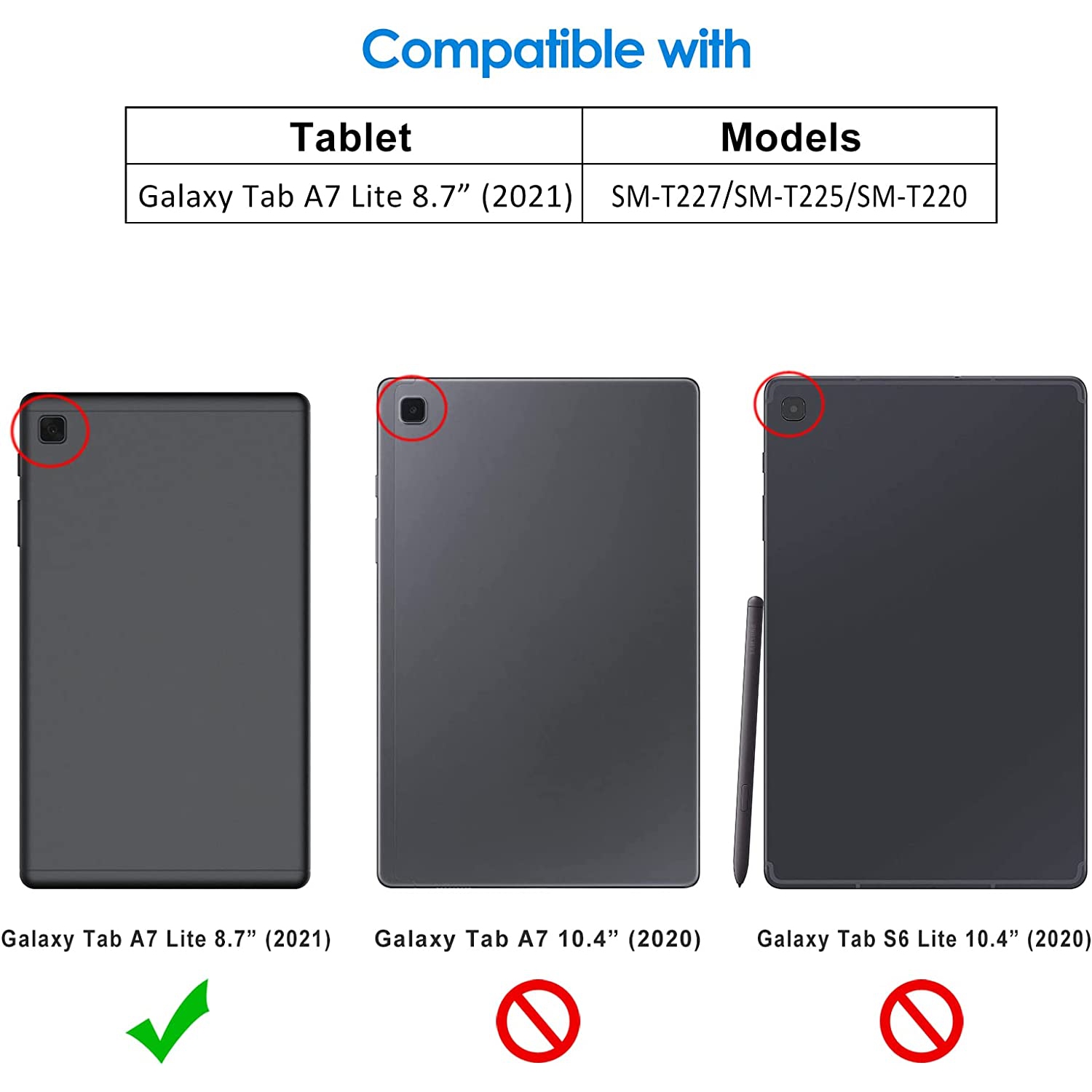 J Case Compatible with Samsung Galaxy Tab A7 Lite 8.7-Inch 2021, Black