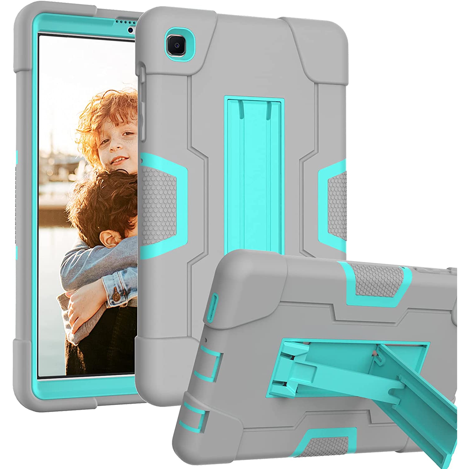 H Case for Samsung Galaxy Tab A7 Lite T220/T225, Full Body Rugged Kids Case with Kickstand Heavy Duty Shockproof Drop-Proof Protection Cover for Samsung Galaxy Tab A7 Lite 2021 (Gr