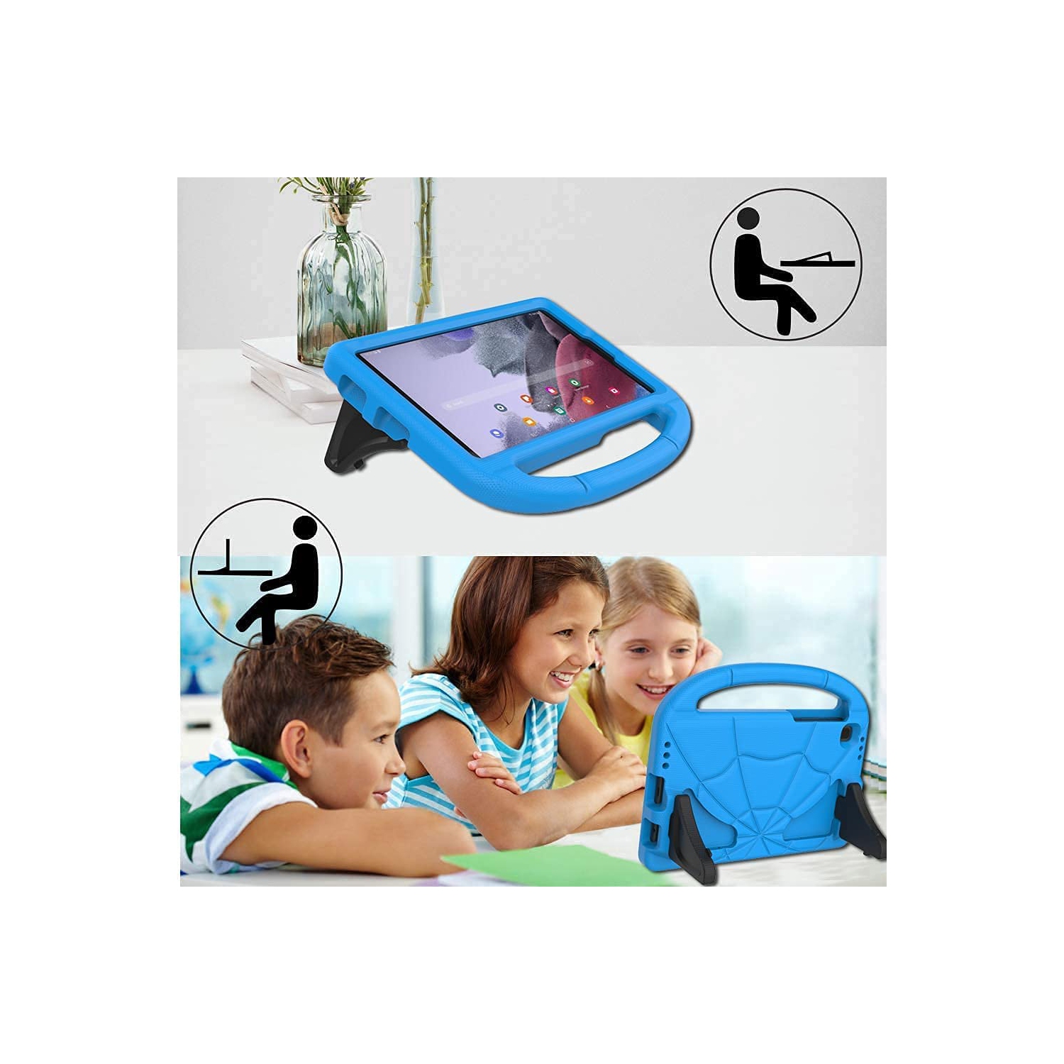 Kids Case for Samsung Galaxy Tab A7 Lite 8.7 Inch 2021, L Samsung Galaxy Tab A7 Lite Case Shockproof Kid-Proof Cover with Handle Stand for Galaxy Tab
