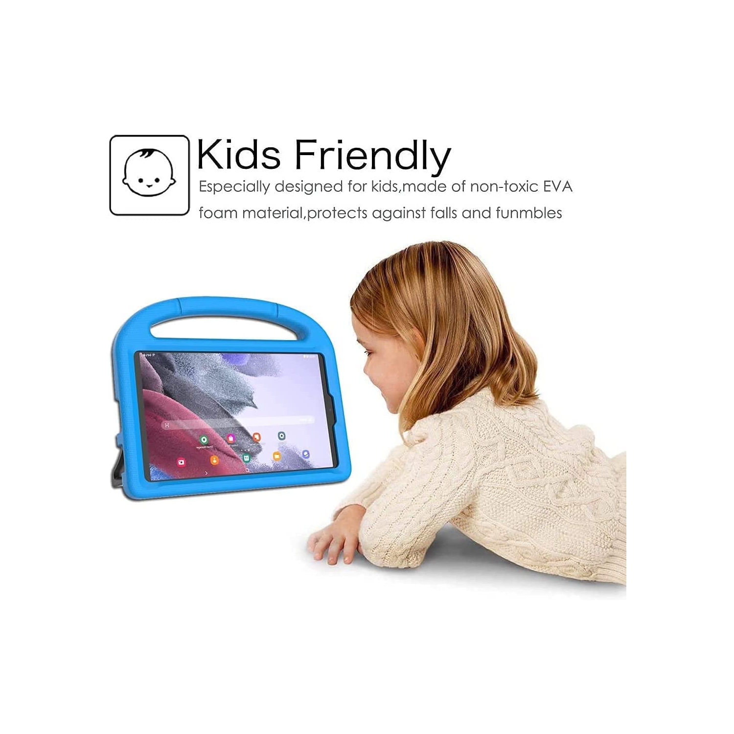 Kids Case for Samsung Galaxy Tab A7 Lite 8.7 Inch 2021, L Samsung Galaxy Tab A7 Lite Case Shockproof Kid-Proof Cover with Handle Stand for Galaxy Tab