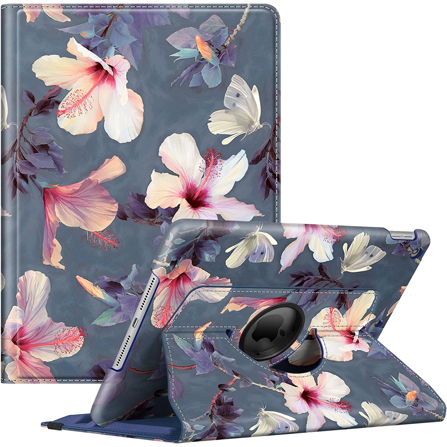 F Rotating Case for iPad 9th Generation / 8th Generation (2020) / 7th Gen (2019) 10.2 Inch - 360 Degree Rotating Protective Stand Cover with Pencil