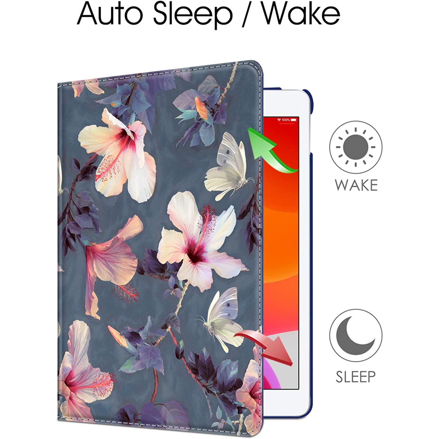 F Rotating Case for iPad 9th Generation / 8th Generation (2020) / 7th Gen (2019) 10.2 Inch - 360 Degree Rotating Protective Stand Cover with Pencil