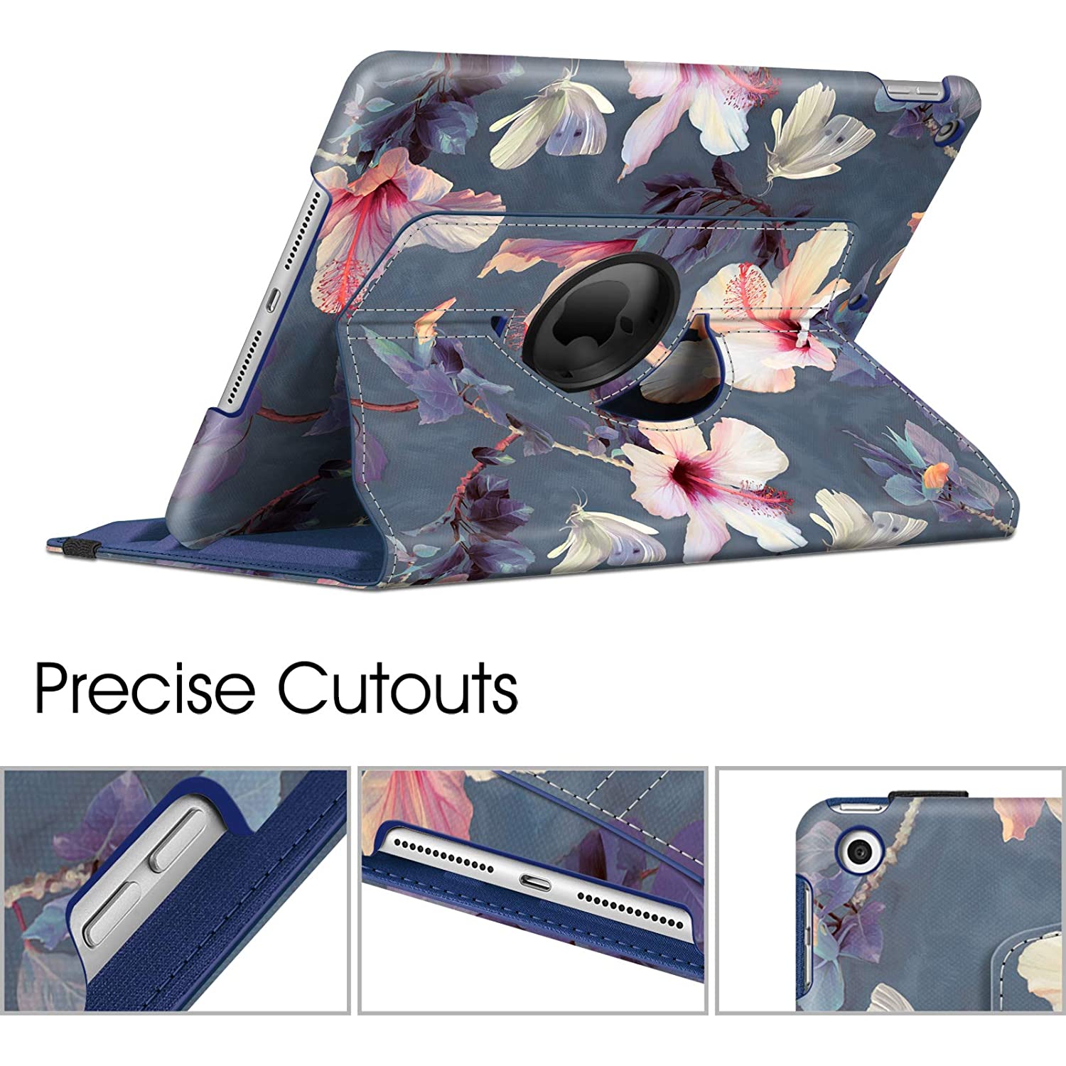 F Rotating Case for iPad 9th Generation / 8th Generation (2020) / 7th Gen (2019) 10.2 Inch - 360 Degree Rotating Protective Stand Cover with Pencil