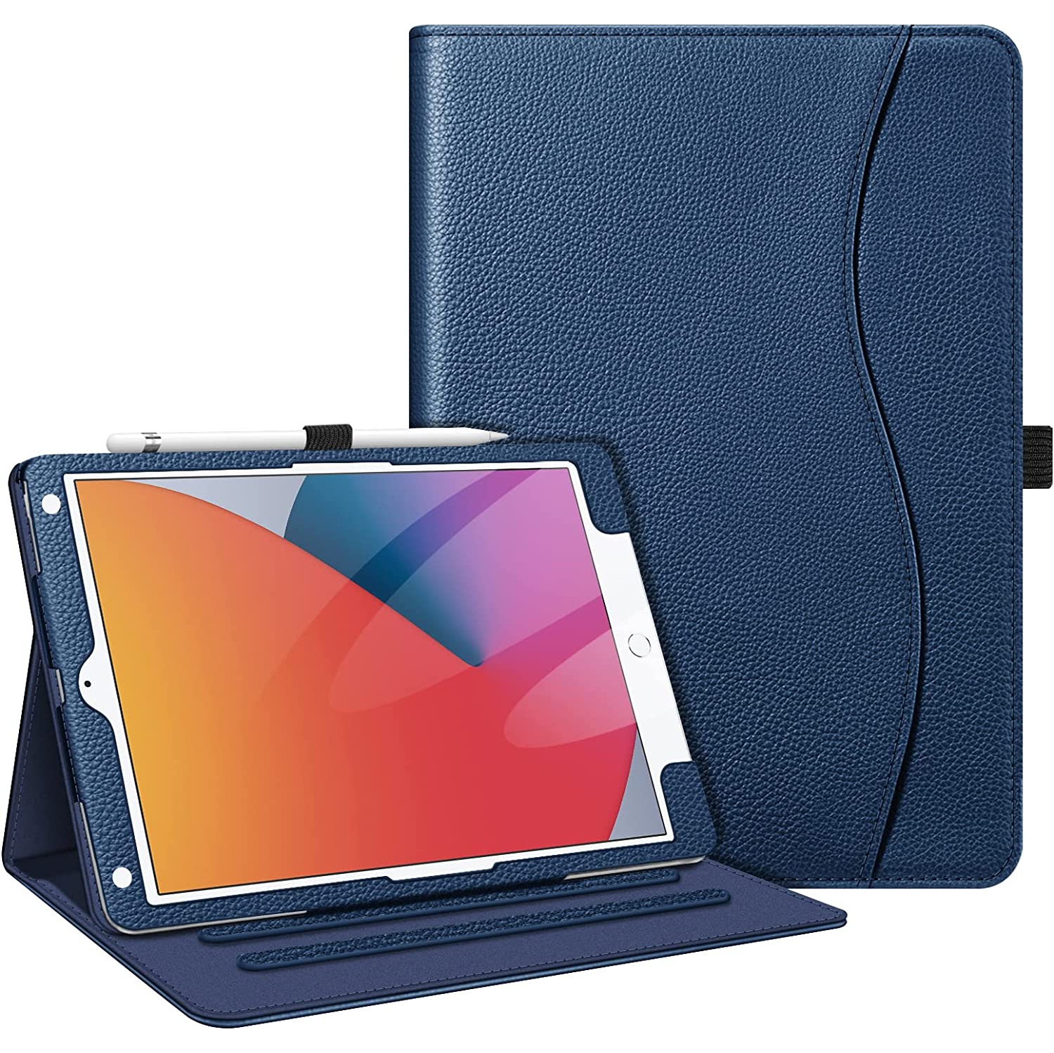 F Case for iPad 9th / 8th / 7th Generation 10.2 Inch - [Corner Protection] Multi-Angle Viewing Stand Cover with Pocket & Pencil Holder, Auto Sleep