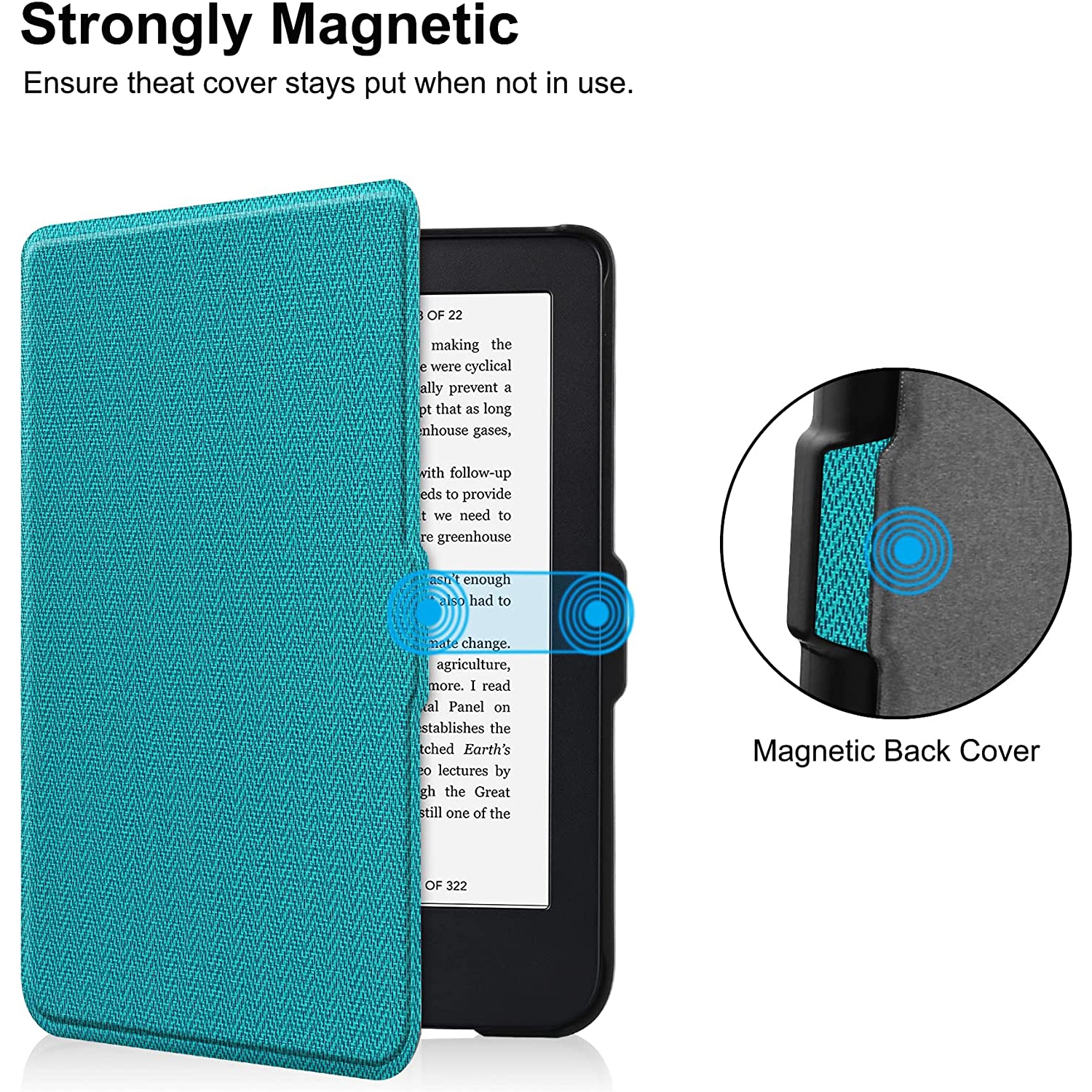 H Slimshell Case for 6 Kobo Clara 2E 2022 Released,Premium Lightweight PU Leather Cover with Auto Sleep/Wake for Kobo Clara 2E 6inch-Sky Blue