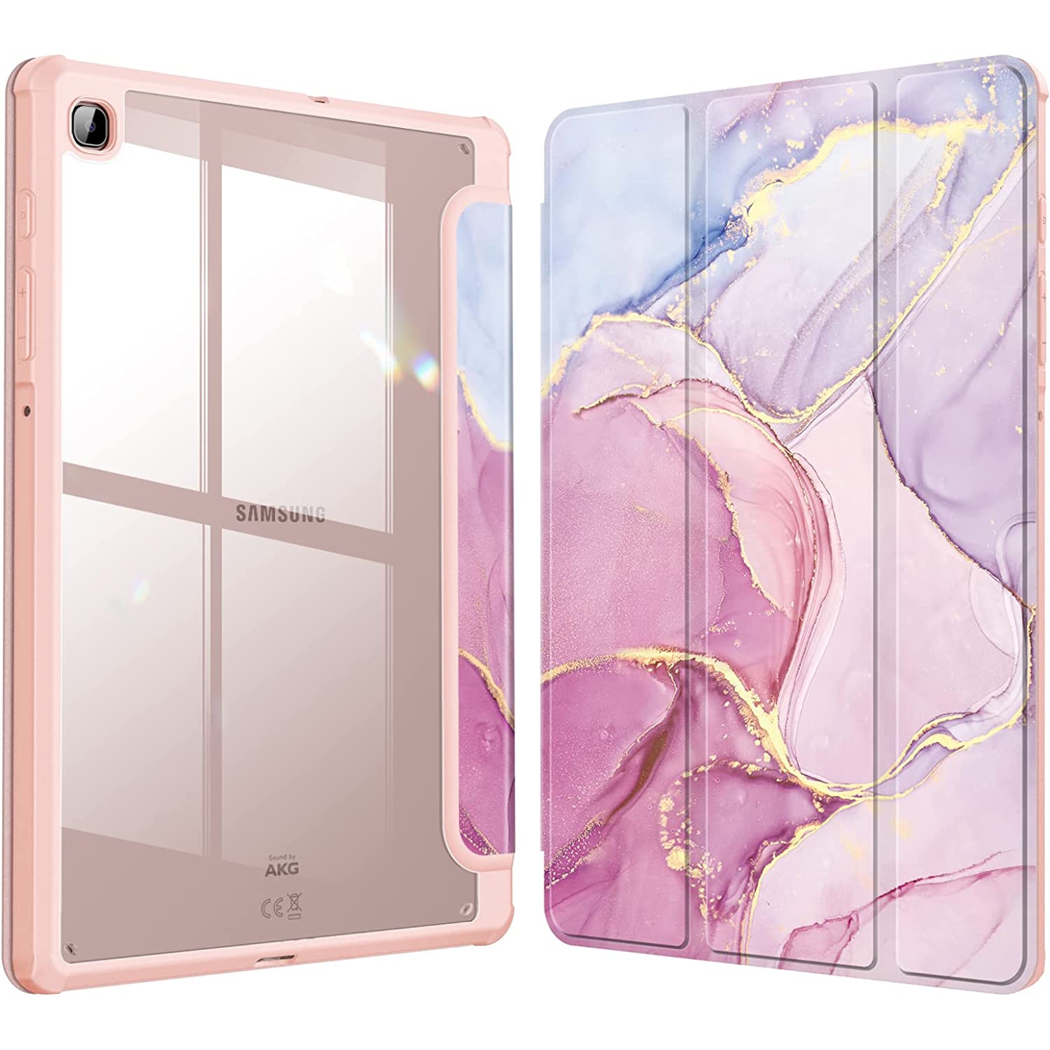 F Hybrid Slim Case for Samsung Galaxy Tab S6 Lite 10.4 inch 2022/2020 Model with S Pen Holder, Shockproof Cover with Clear Transparent Back Shell