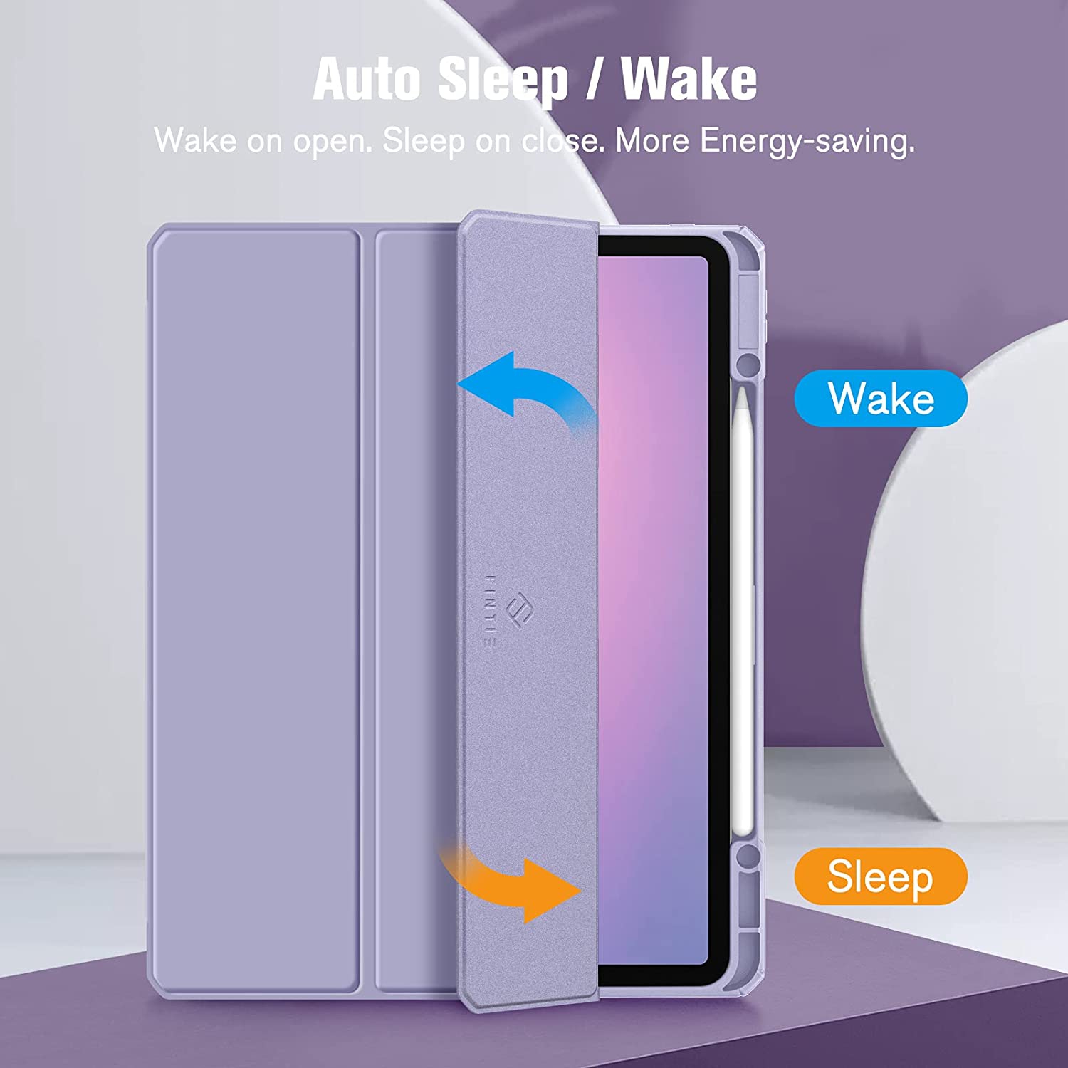 F Hybrid Slim Case for iPad Pro 12.9-inch 6th Generation 2022, [Built-in Pencil Holder] Shockproof Cover w/Clear Transparent Back Shell, Also Fit