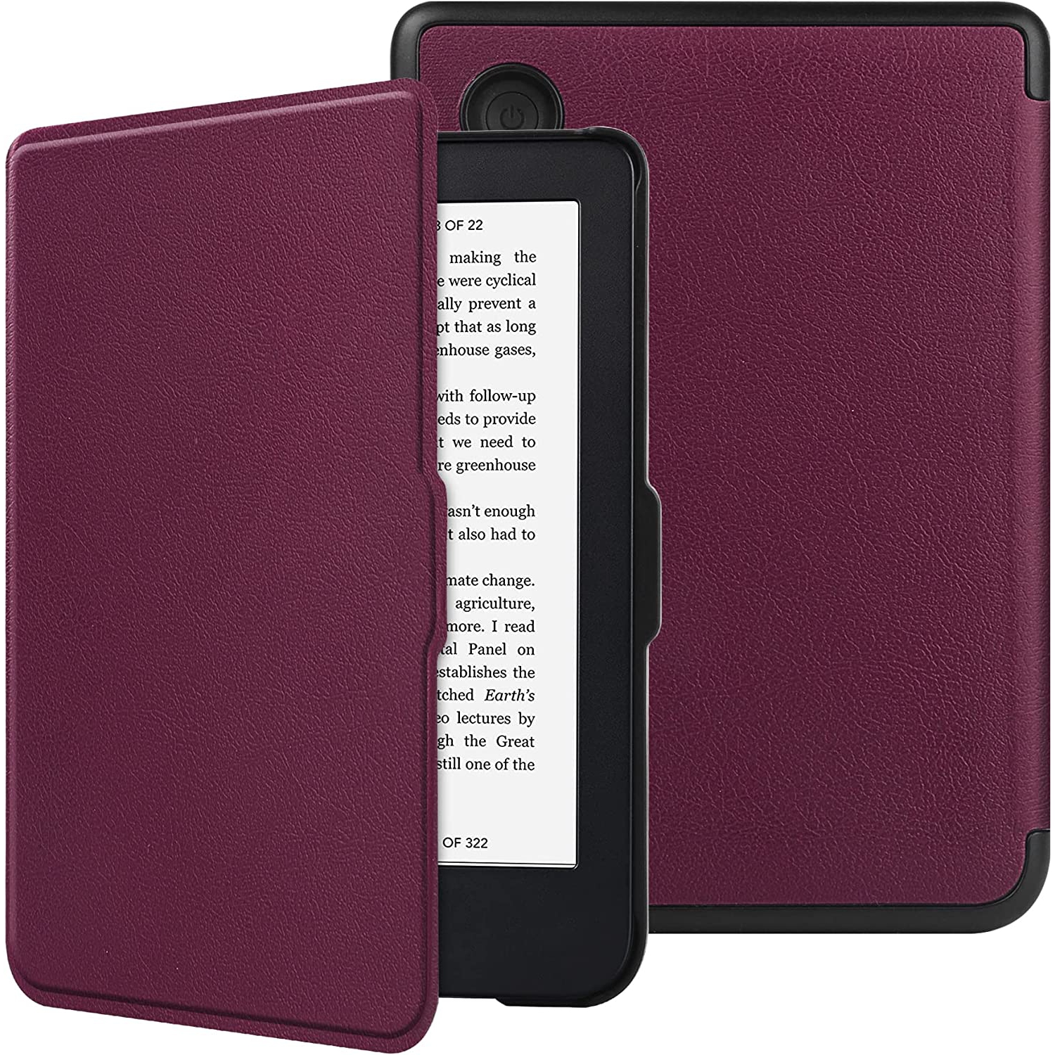 H Slimshell Case for 6 Kobo Clara 2E 2022 Released,Premium Lightweight PU Leather Cover with Auto Sleep/Wake for Kobo Clara 2E 6inch-Purple
