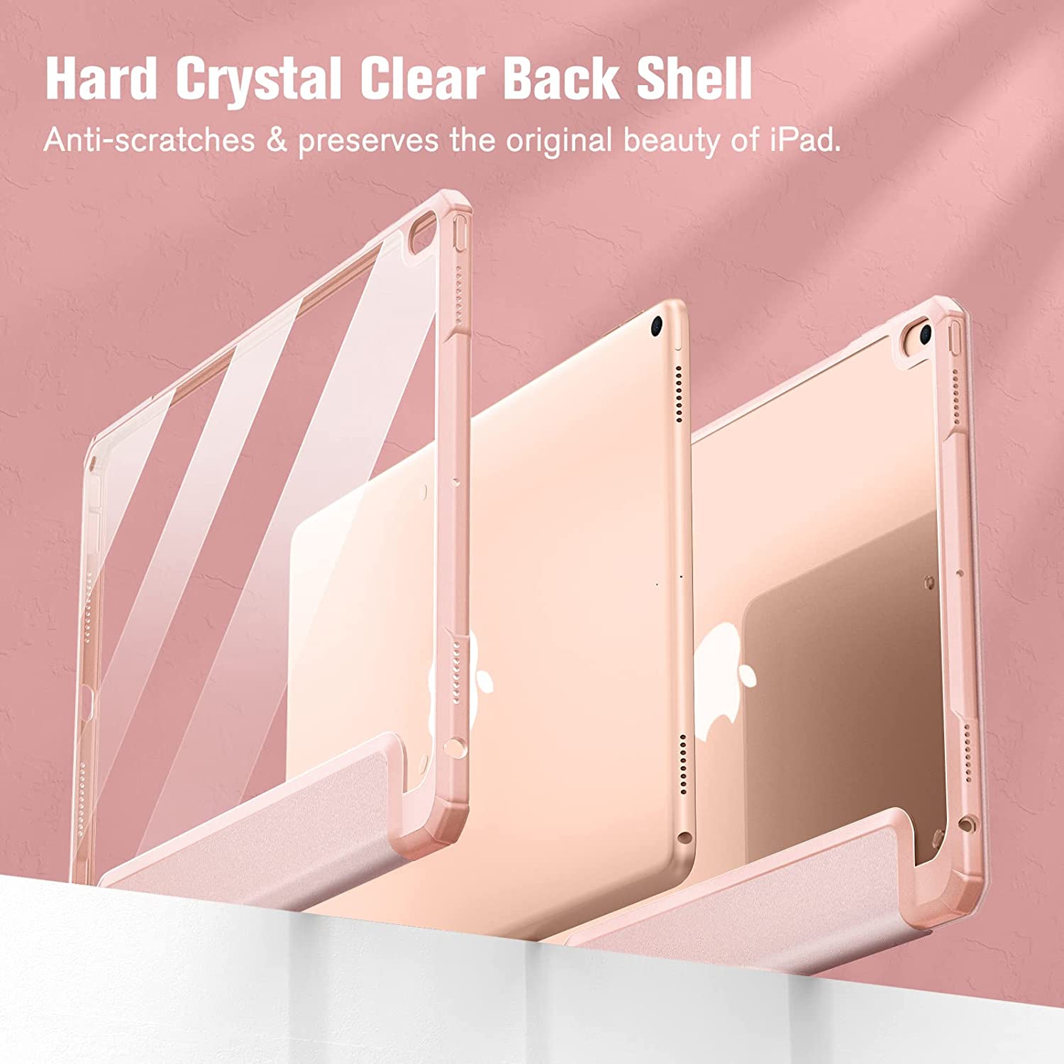 F Hybrid Slim Case for iPad Air 3rd Generation 10.5 2019 / iPad Pro 10.5 Inch 2017 - [Built-in Pencil Holder] Shockproof Cover with Clear Transparent