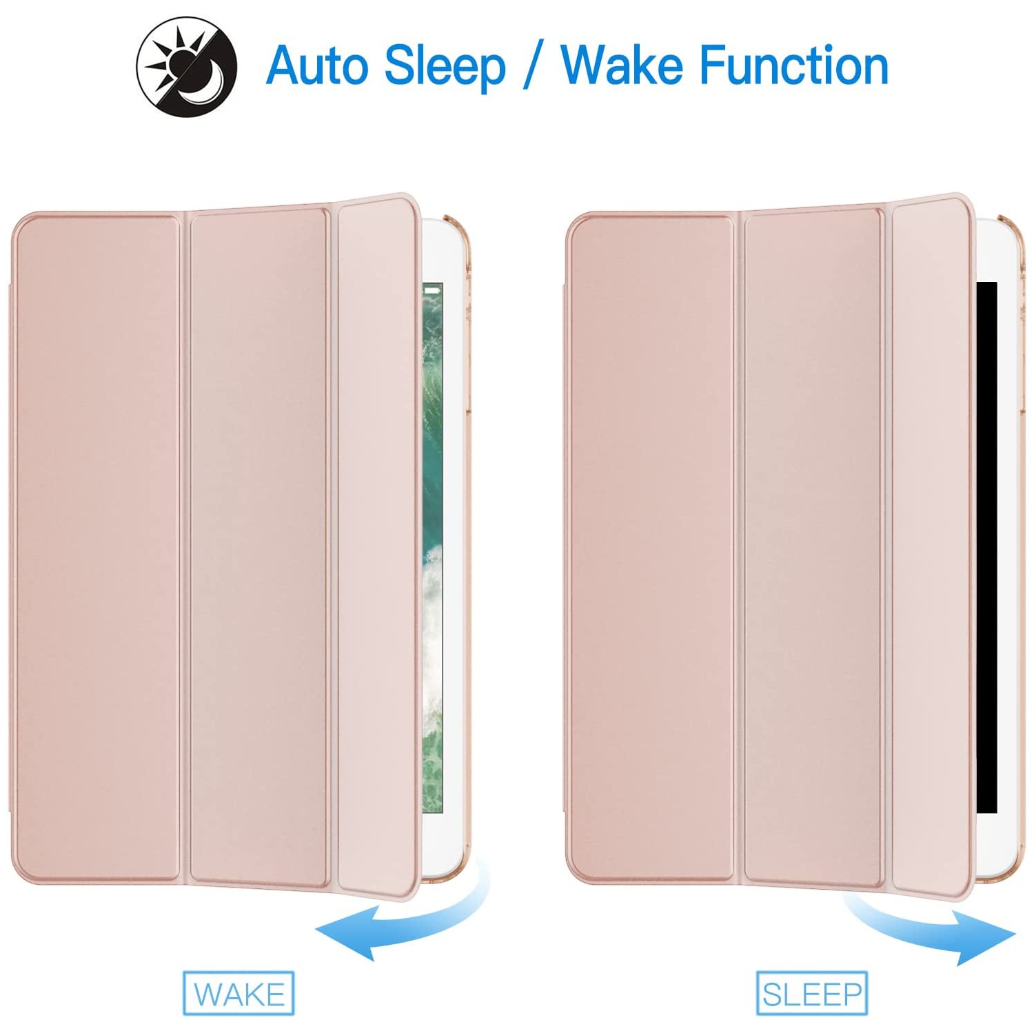 J Case for iPad Mini 1 2 3, Smart Cover with Auto Sleep/Wake (Rose Gold)