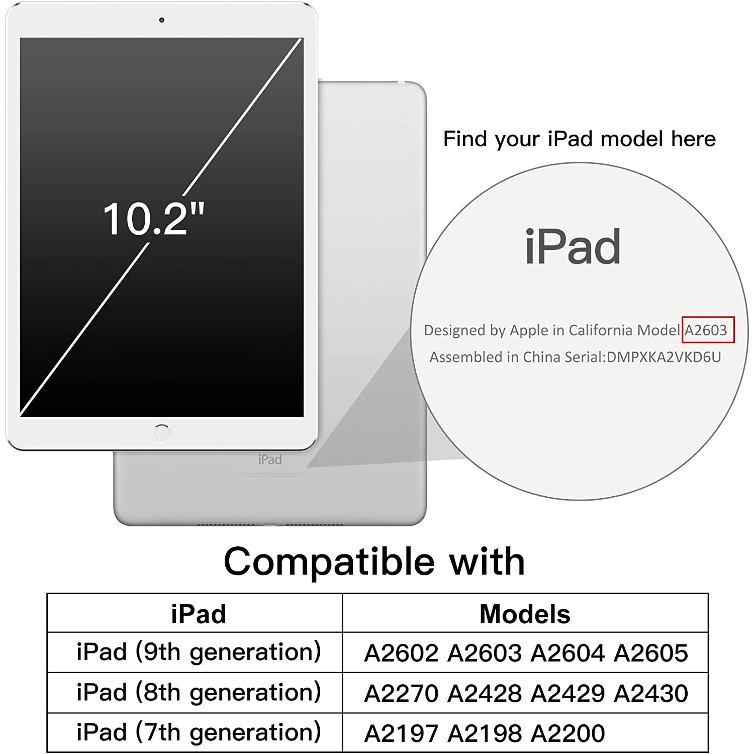 Étui en J pour iPad de 10.2 po avec porte-crayon, coque arrière transparente résistante aux chocs, veille/veille automatique (matcha Gree)