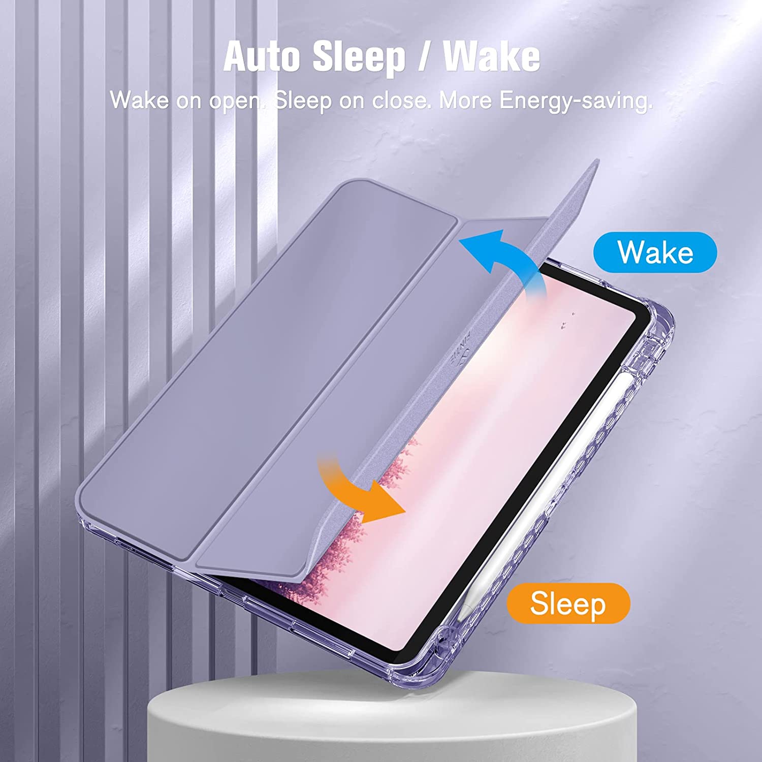 F Hybrid Slim Case for iPad Air 5th Generation / iPad Air 4th Generation (2020) 10.9 Inch - [Built-in Pencil Holder] Shockproof Cover with Clear