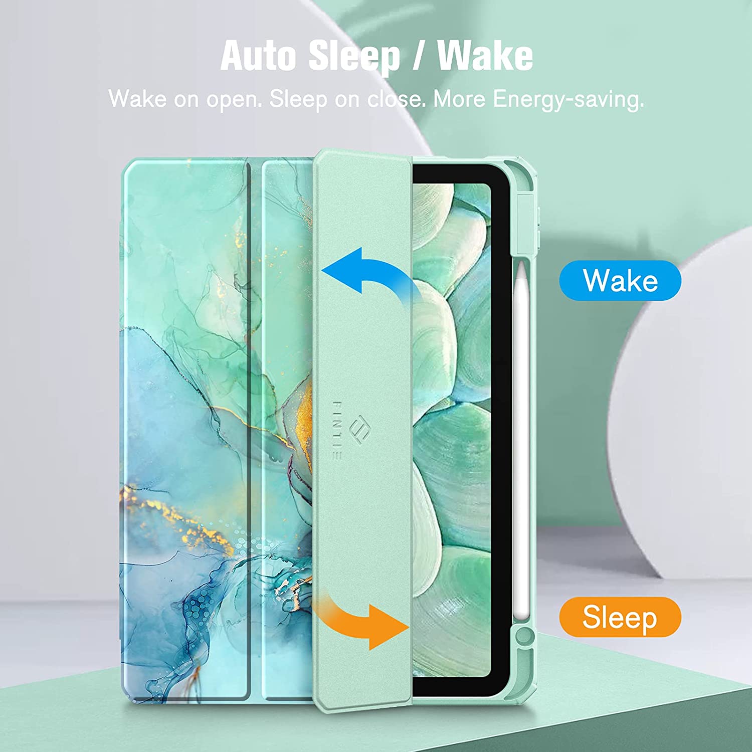 F – Étui mince hybride pour iPad Air 5e génération/iPad Air 4e génération (2020) 10.9 po - [porte-crayon intégré] Étui antichoc avec coque arrière