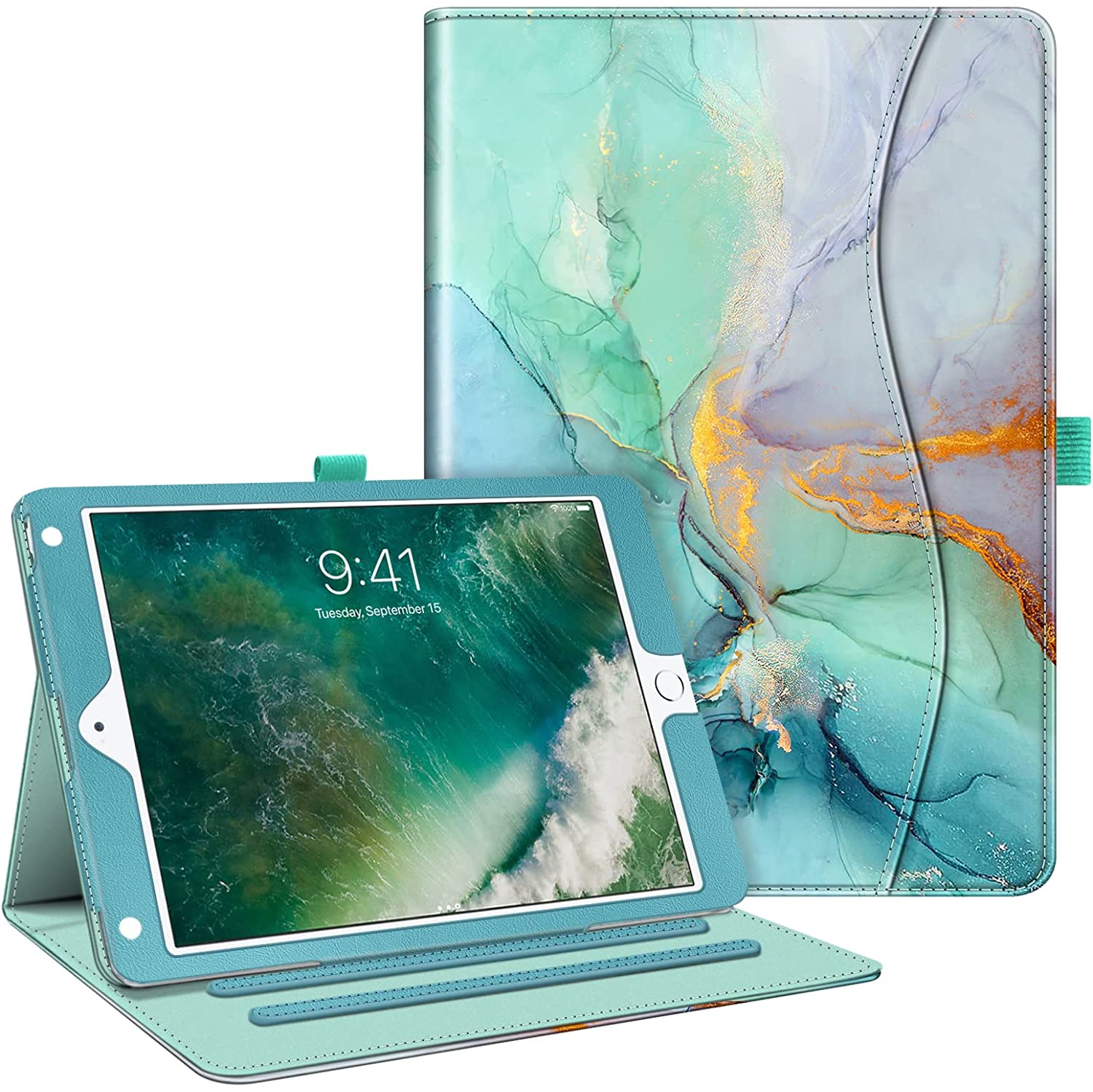 F Case for iPad 9.7 2018 2017 / iPad Air 2 / iPad Air - [Corner Protection] Multi-Angle Viewing Folio Cover w/Pocket, Auto Wake/Sleep for iPad 6th /