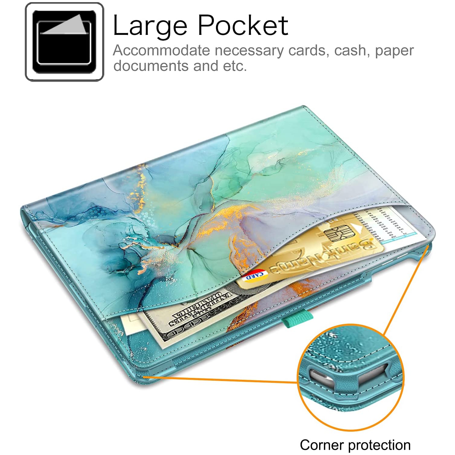 F Case for iPad 9.7 2018 2017 / iPad Air 2 / iPad Air - [Corner Protection] Multi-Angle Viewing Folio Cover w/Pocket, Auto Wake/Sleep for iPad 6th /